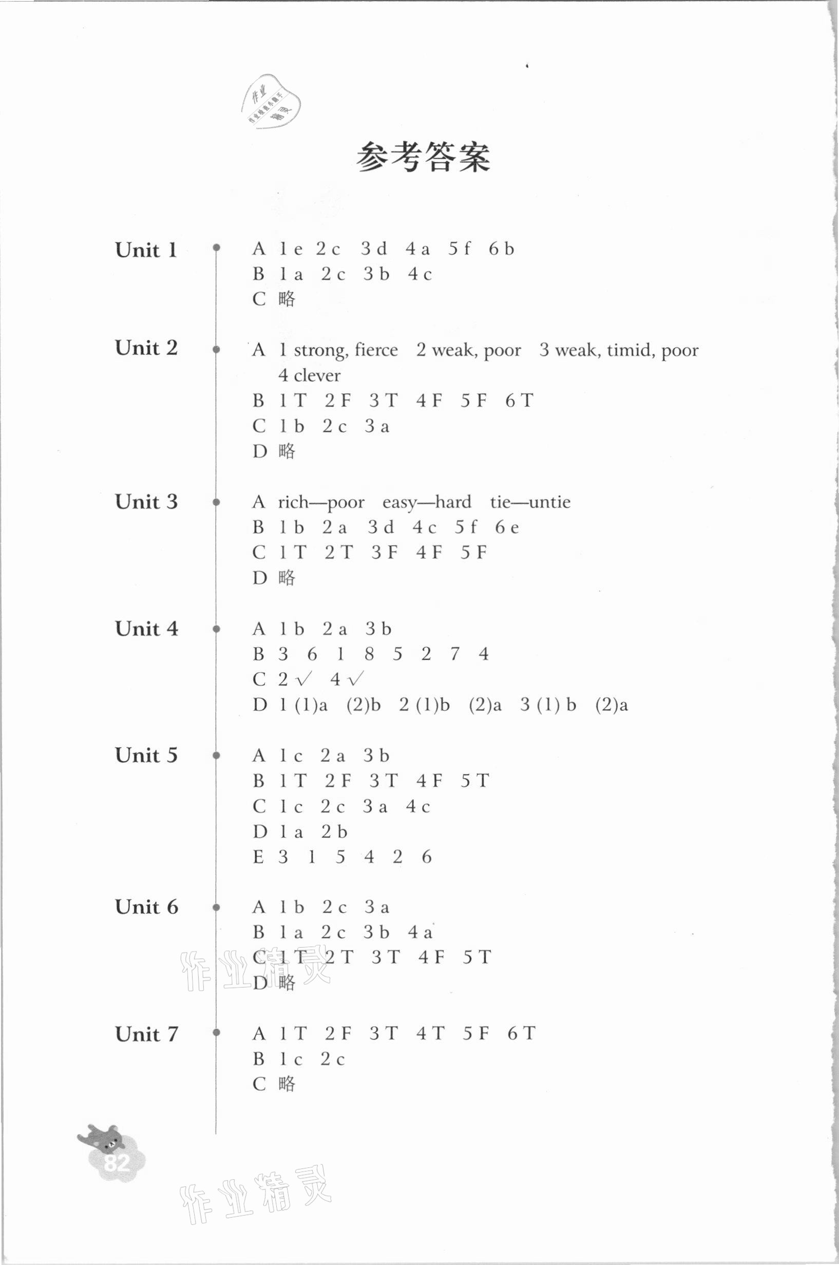 2021年快樂英語閱讀五年級(jí)下冊(cè)譯林版數(shù)字版 參考答案第1頁