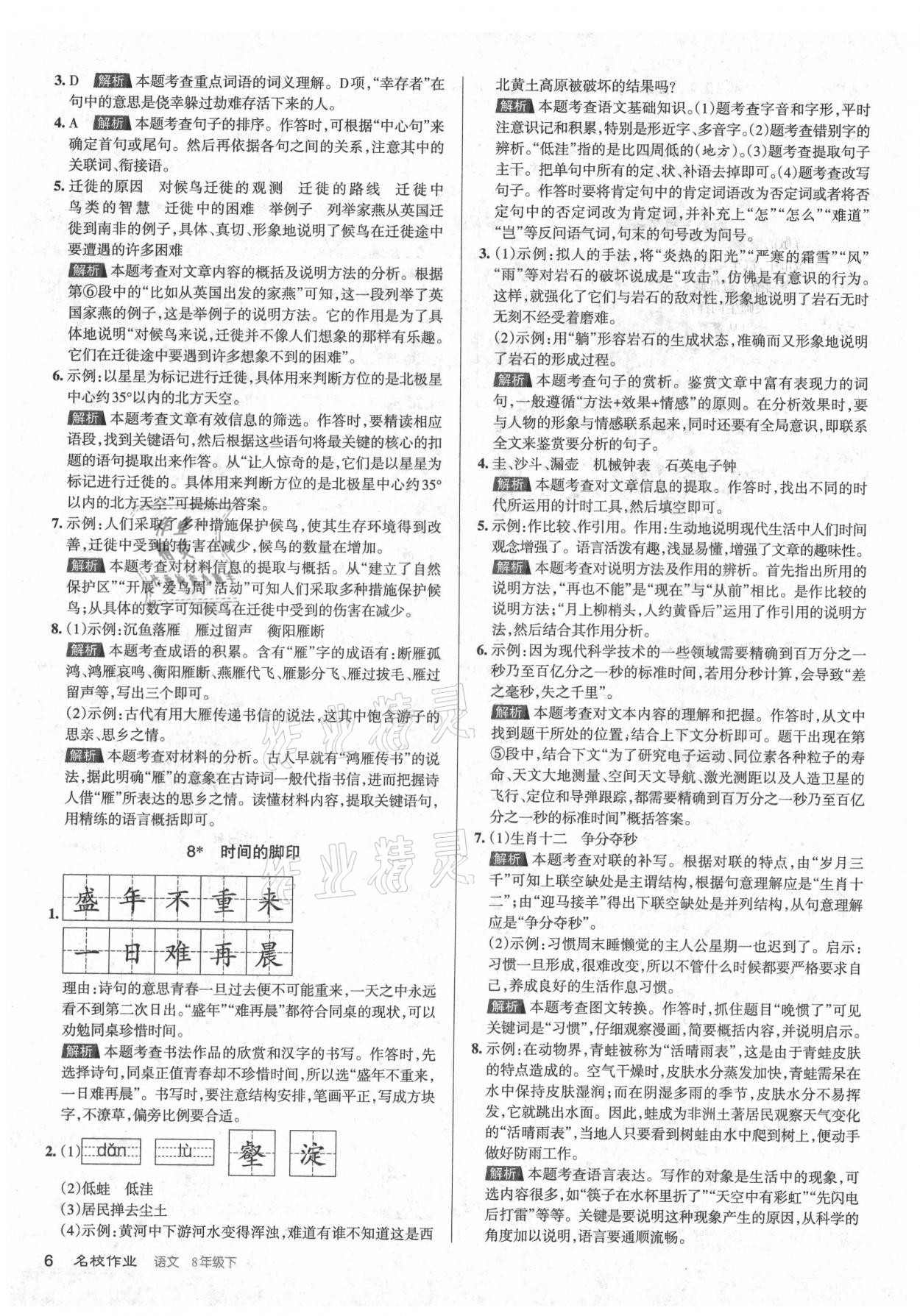 2021年名校作業(yè)八年級語文下冊人教版山西專版 第6頁