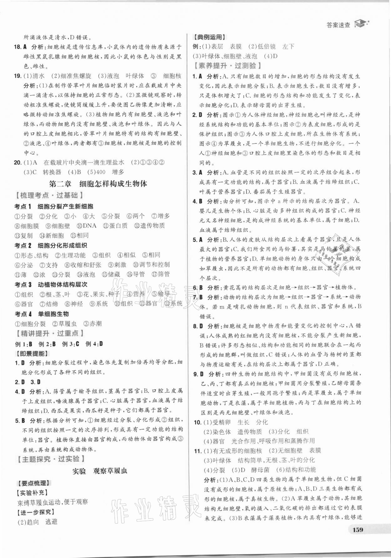 2021年考出好成績中考復習方略生物人教版 參考答案第3頁