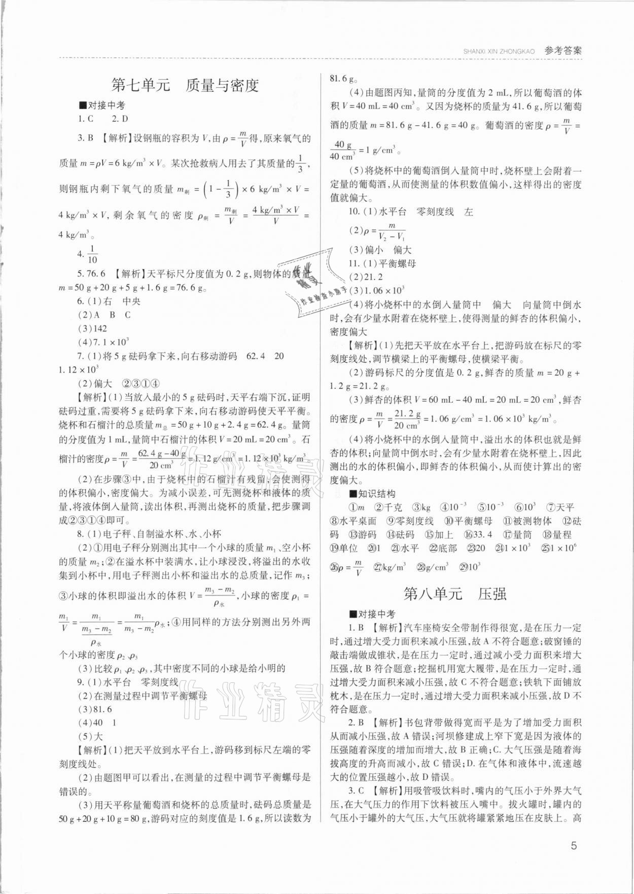 2021年山西新中考物理 參考答案第5頁