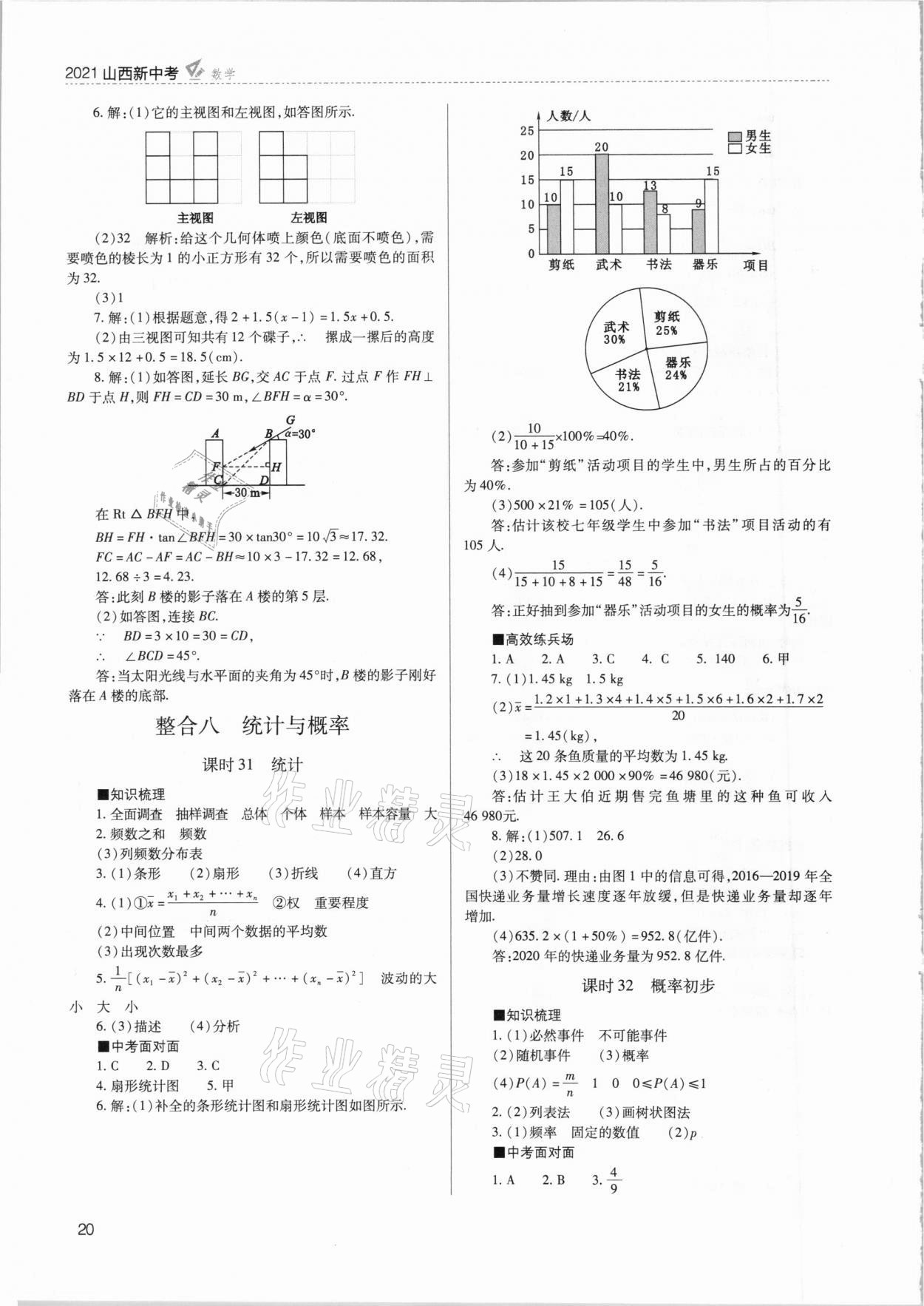 2021年山西新中考數(shù)學(xué) 參考答案第20頁