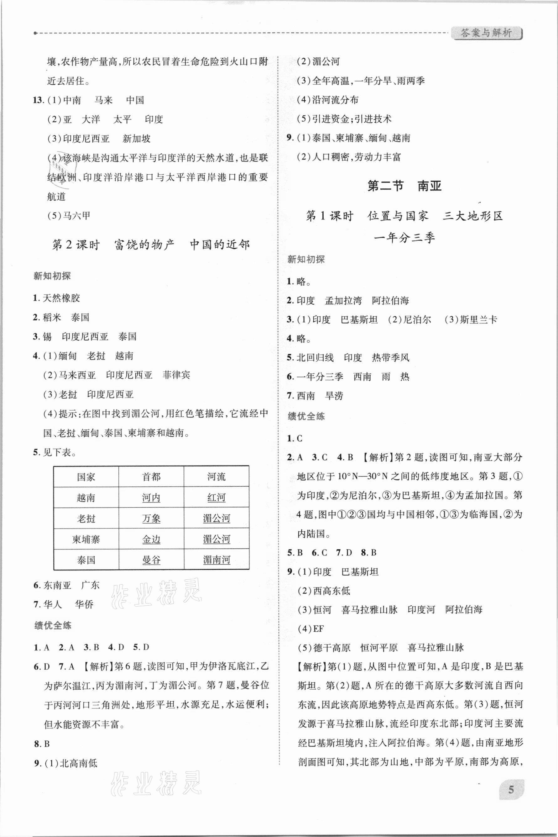 2021年績優(yōu)學(xué)案七年級地理下冊湘教版 第5頁