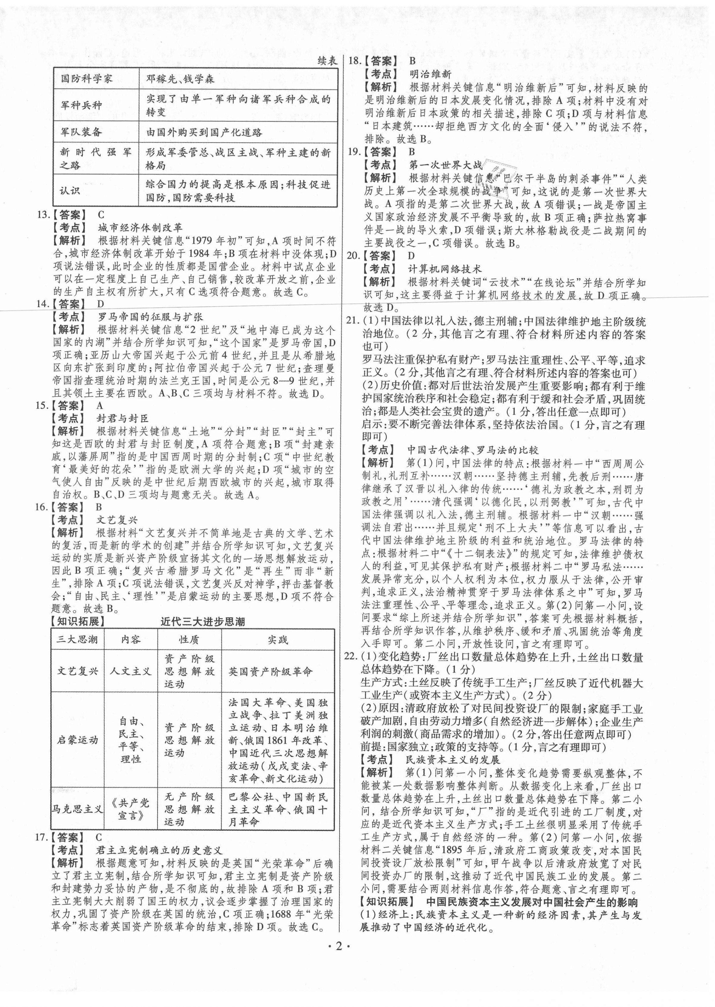 2021年中考仿真卷歷史河南專版 第2頁(yè)