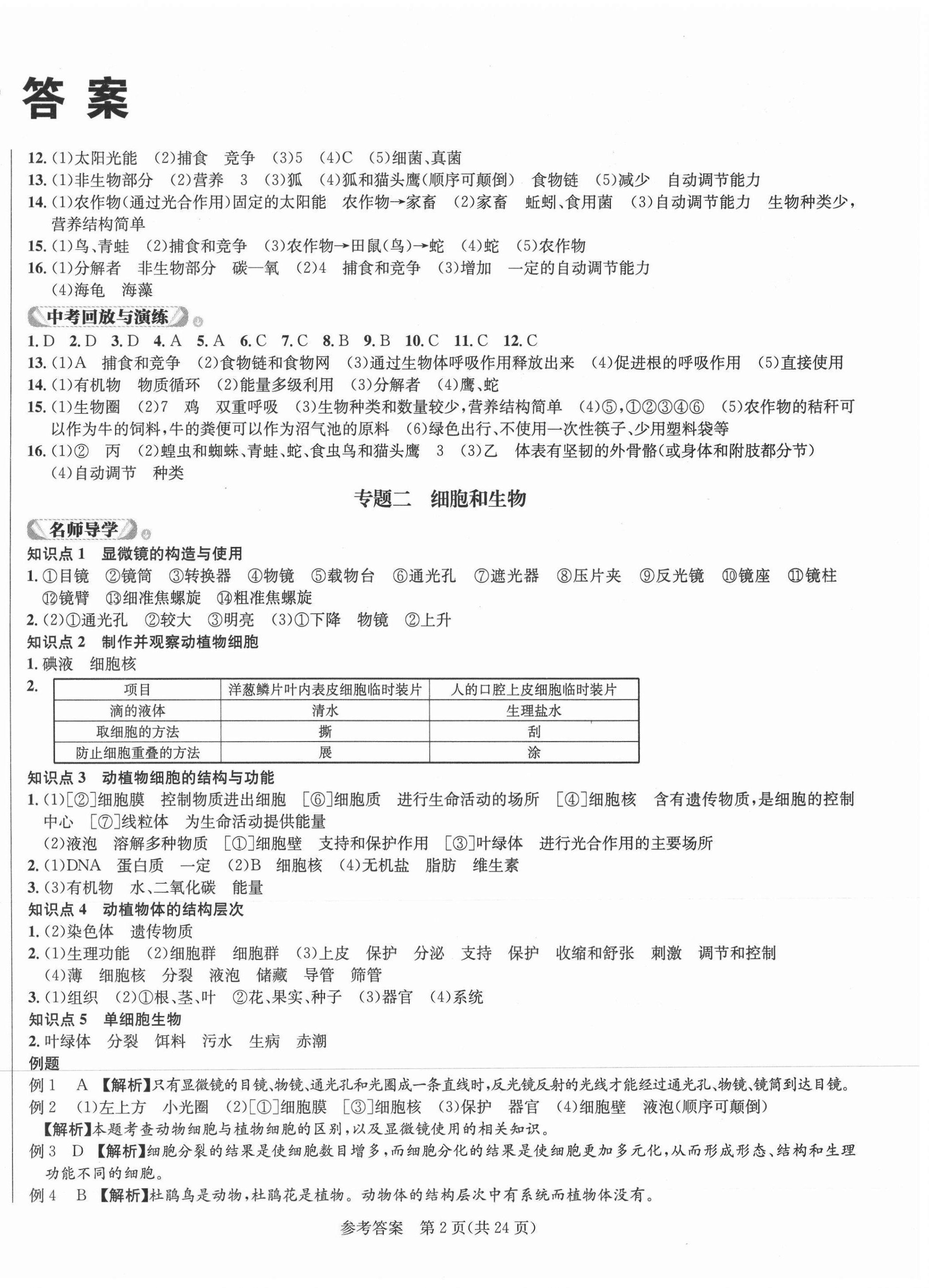 2021年中考檔案生物B版青島專版 第2頁