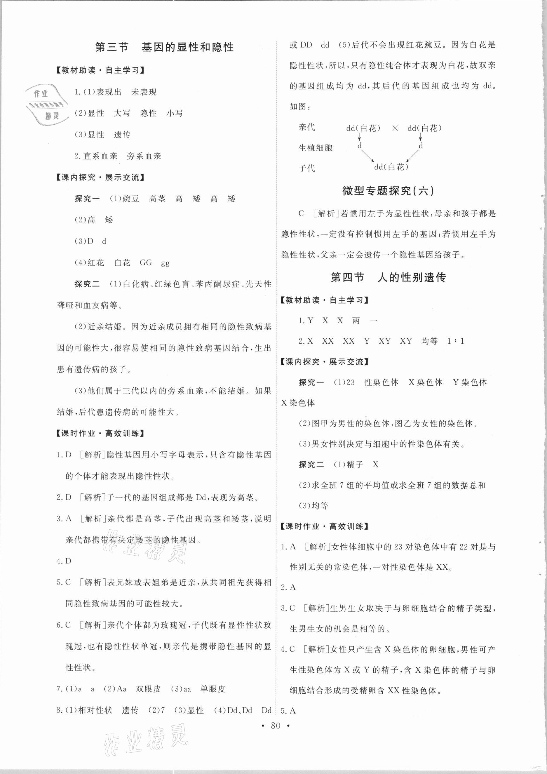 2021年能力培养与测试八年级生物下册人教版 第6页