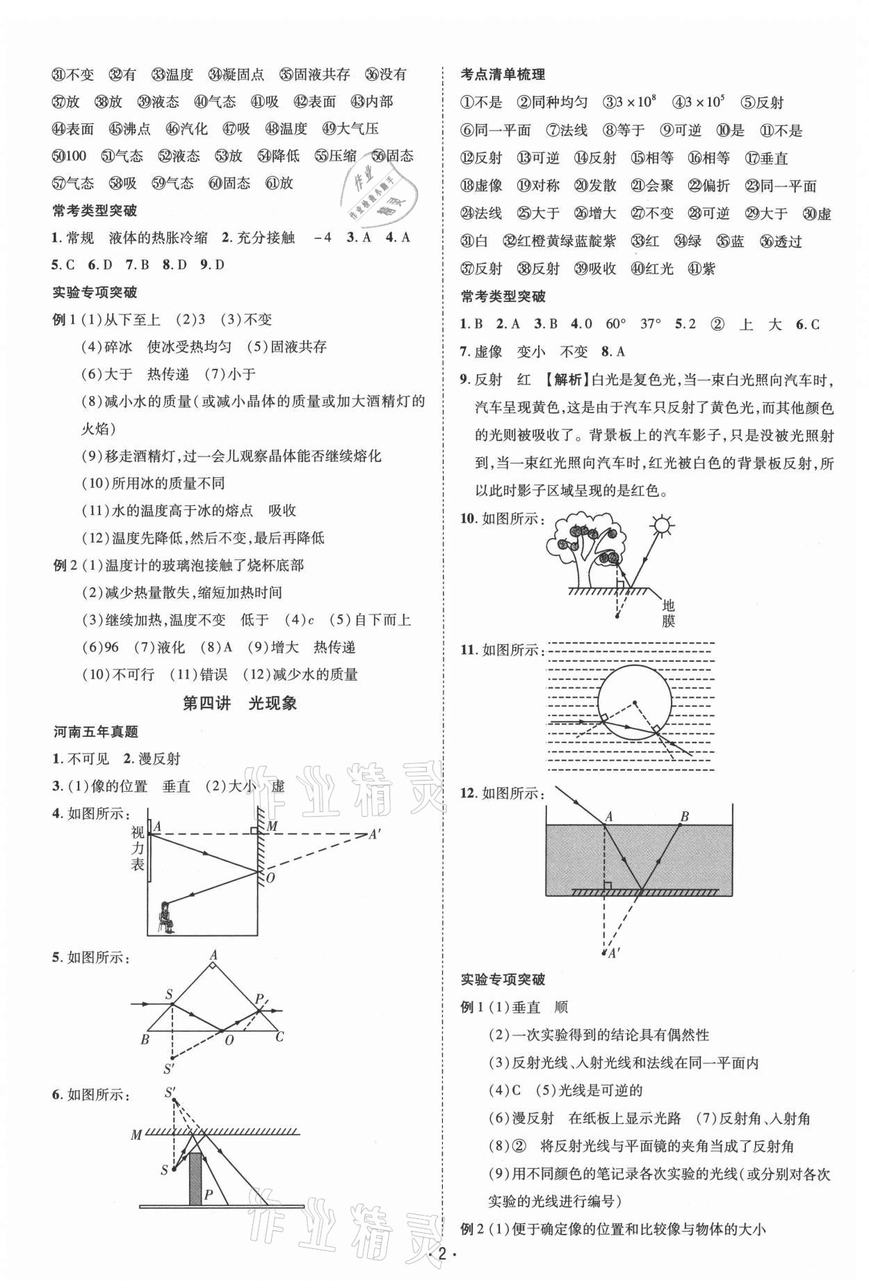 2021年領(lǐng)航中考一本通物理河南專版 參考答案第2頁