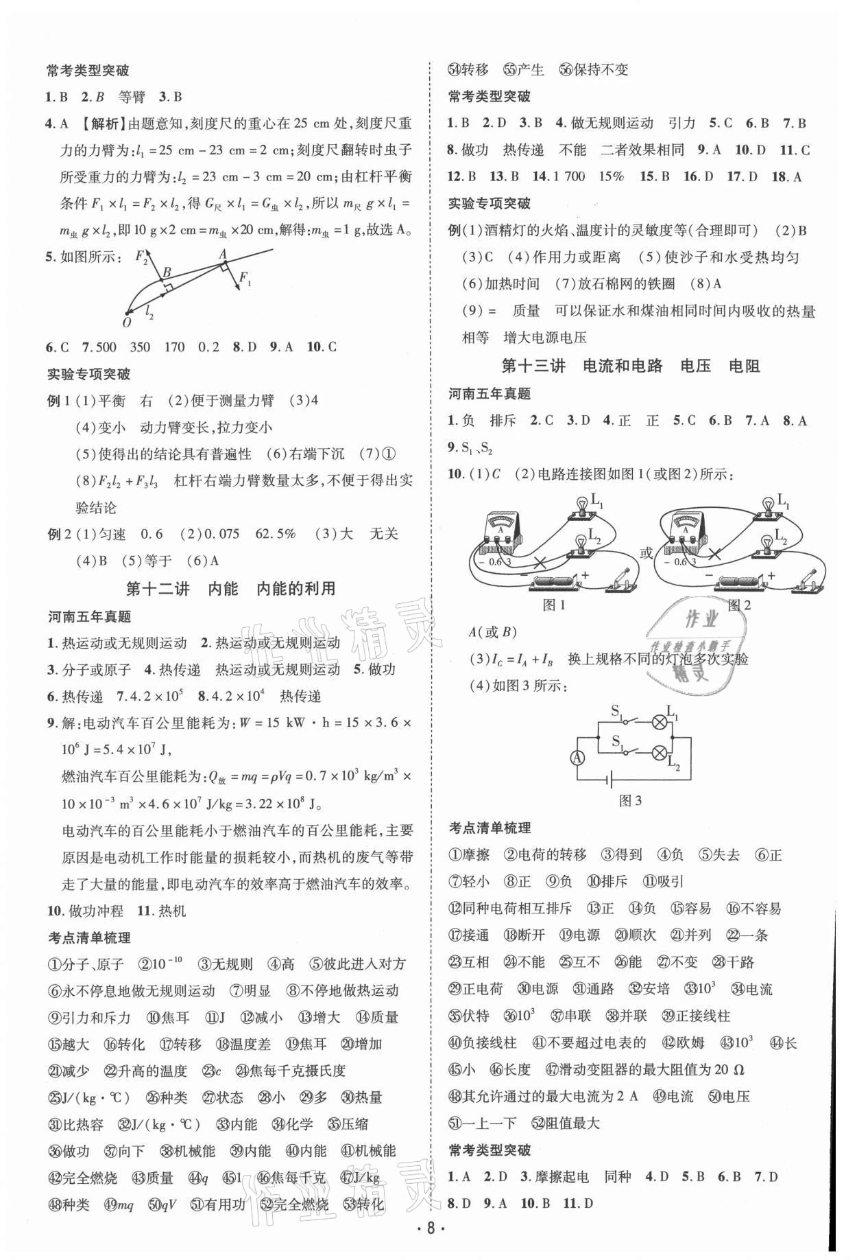 2021年領(lǐng)航中考一本通物理河南專版 參考答案第8頁(yè)