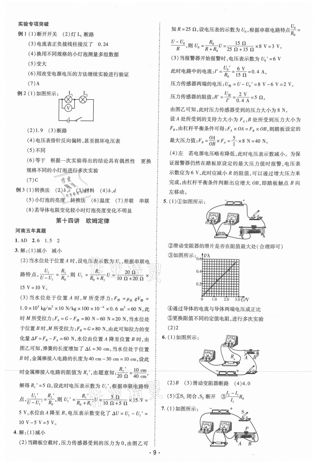 2021年領(lǐng)航中考一本通物理河南專版 參考答案第9頁