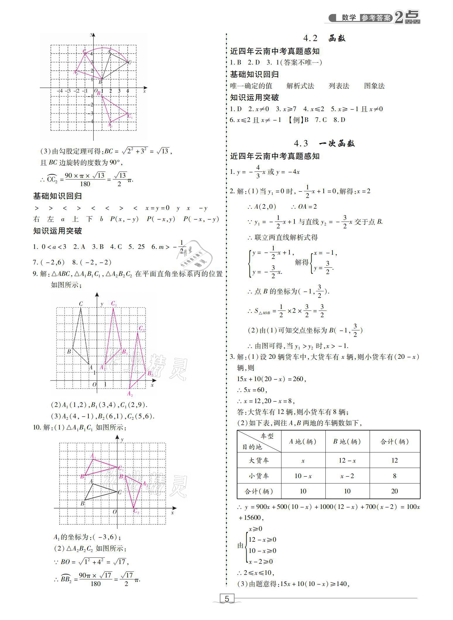 2021年2點(diǎn)備考案數(shù)學(xué) 參考答案第5頁