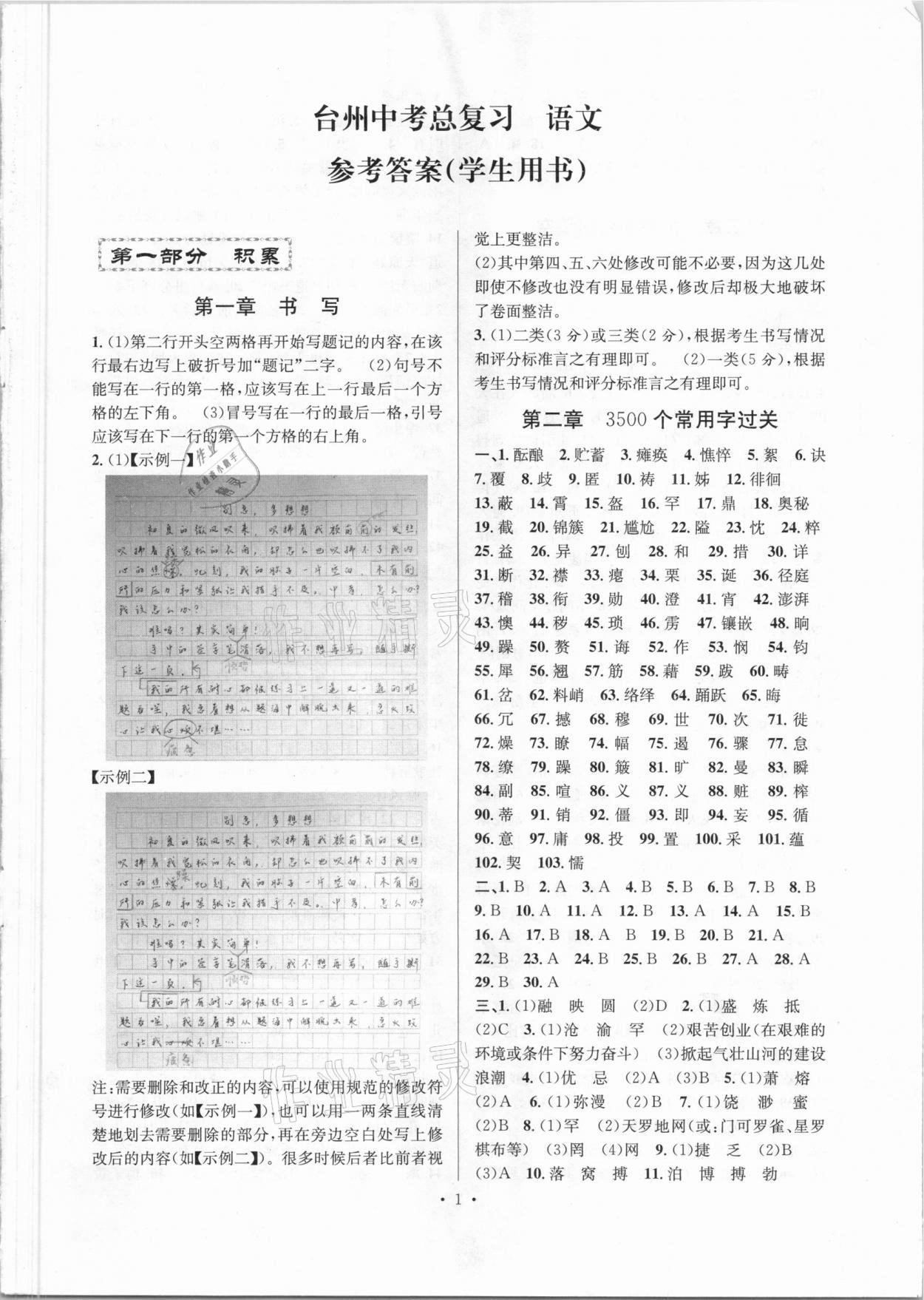 2021年鞏固與提高臺州中考總復習語文 第1頁