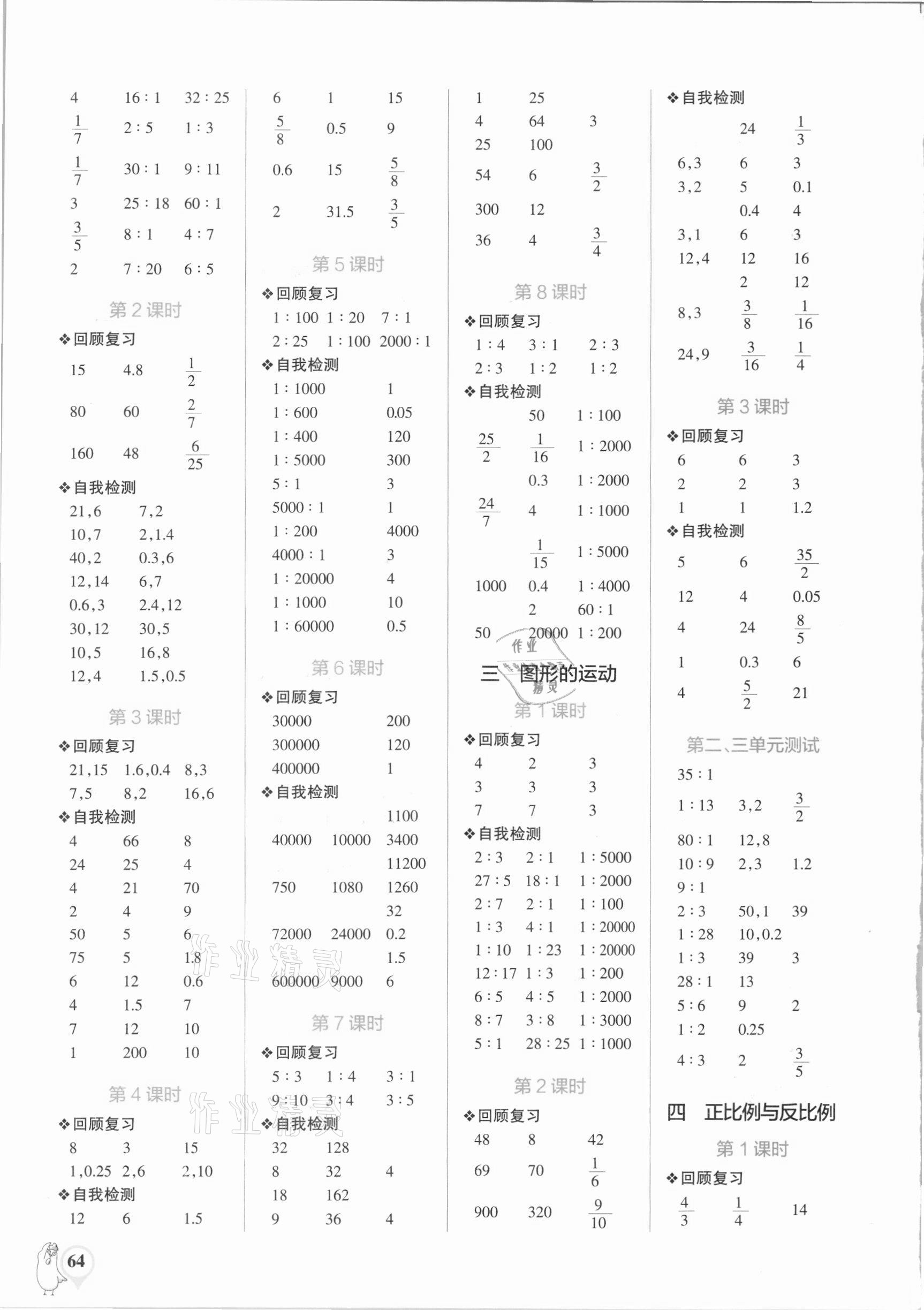 2021年小學(xué)學(xué)霸口算六年級(jí)數(shù)學(xué)下冊(cè)北師大版 第2頁(yè)