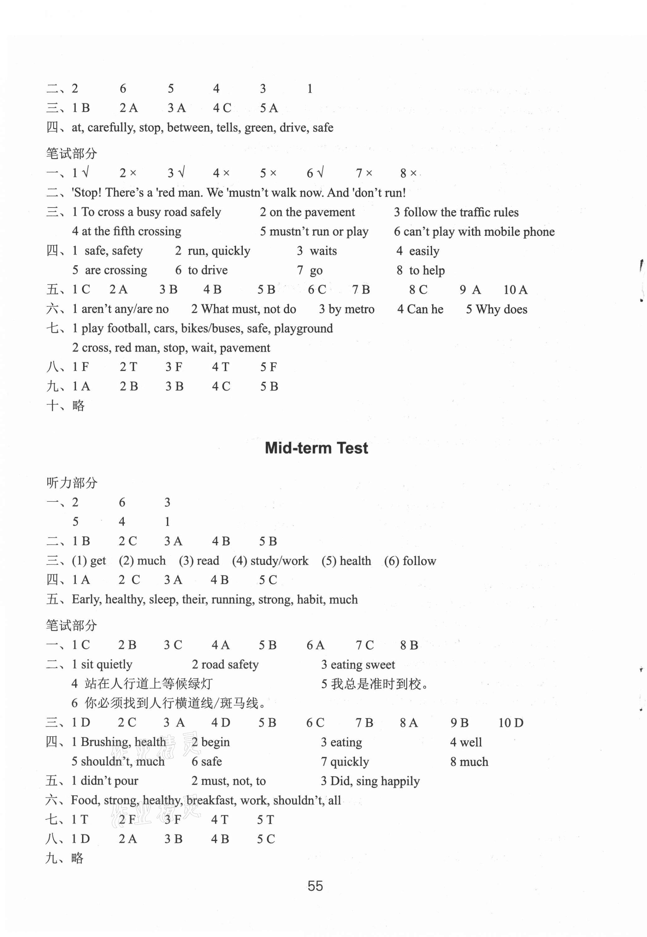 2021年小學(xué)英語(yǔ)強(qiáng)化練習(xí)六年級(jí)下冊(cè)譯林版 參考答案第3頁(yè)