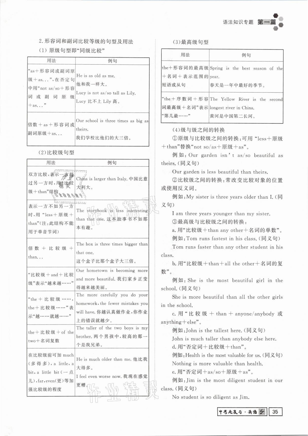 2021年貴州新中考導學英語 參考答案第35頁