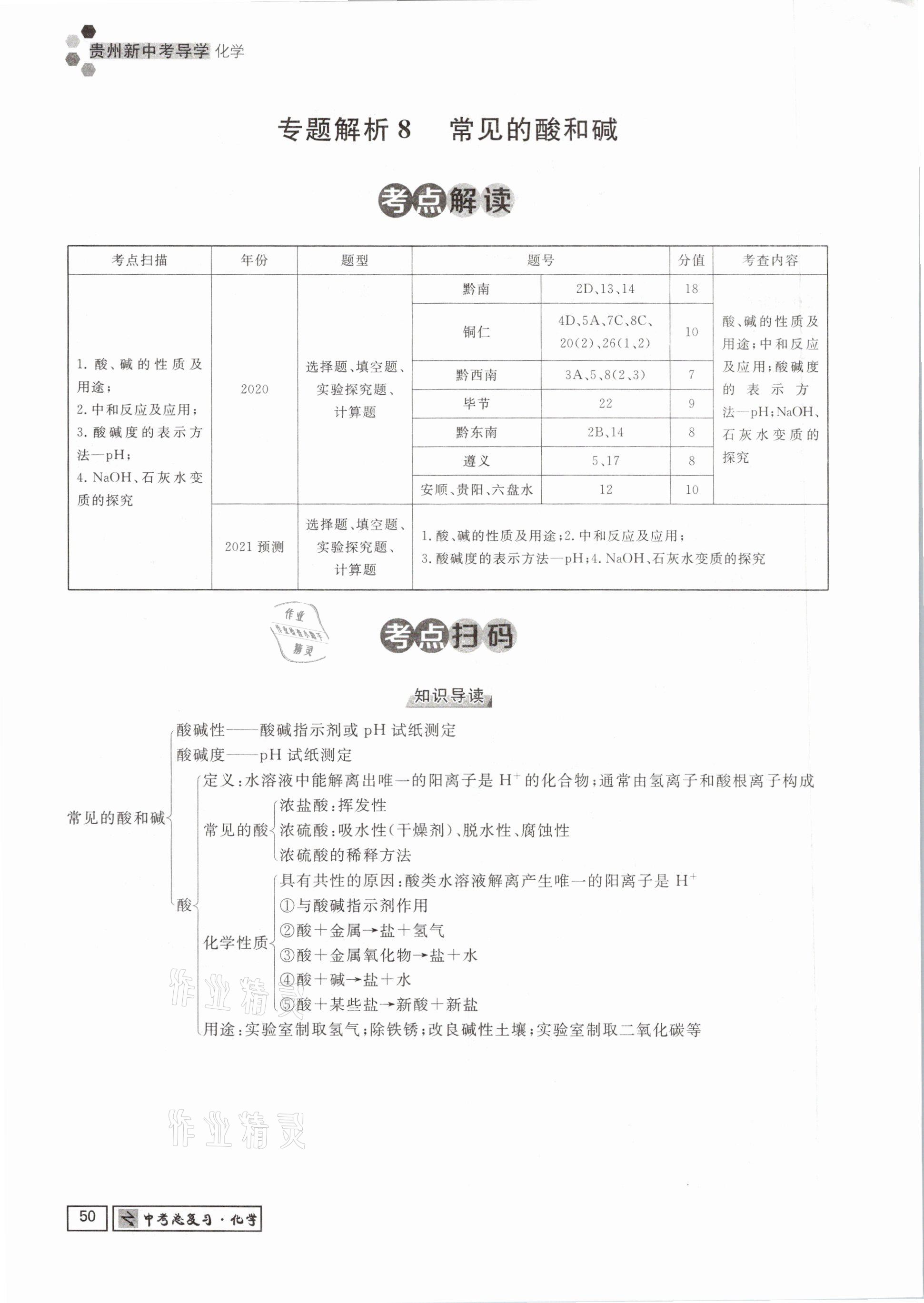 2021年貴州新中考導(dǎo)學(xué)化學(xué) 參考答案第50頁(yè)