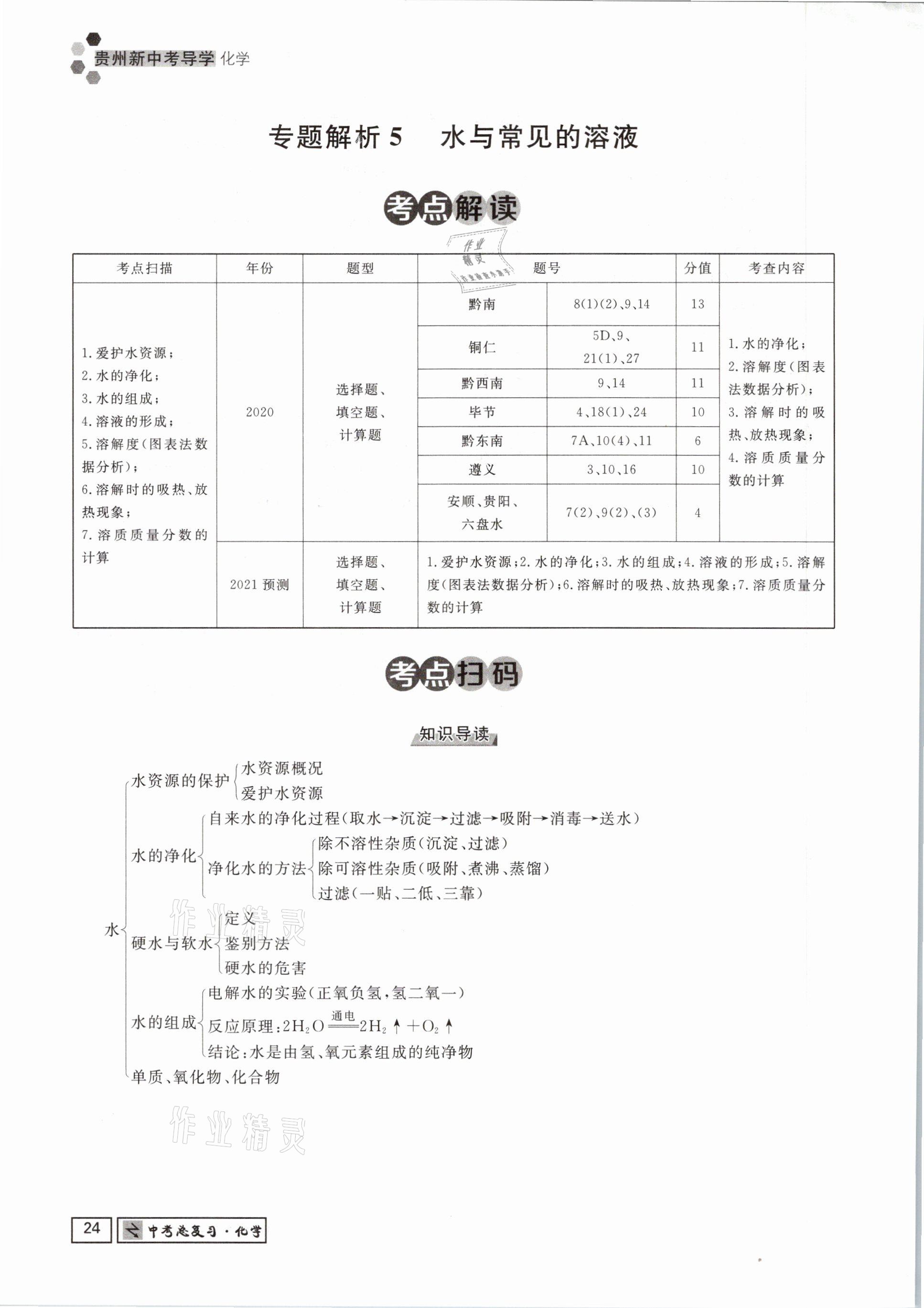 2021年貴州新中考導學化學 參考答案第24頁