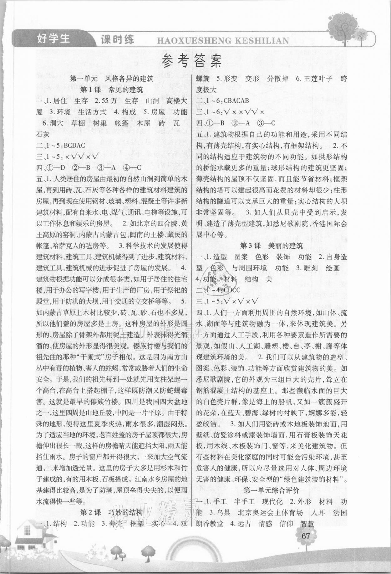 2021年好學生課時練六年級科學下冊冀人版 第1頁