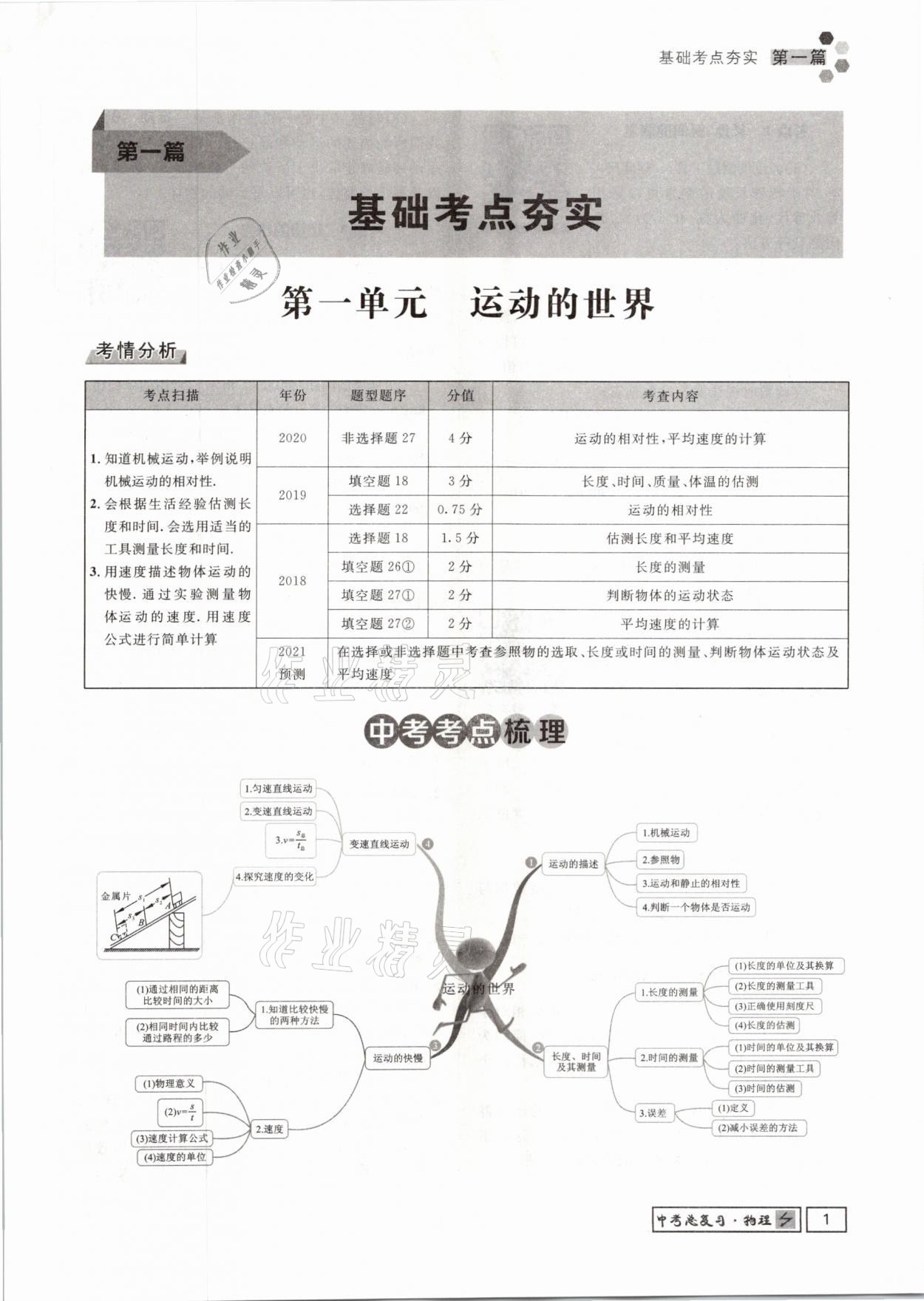 2021年遵義中考導(dǎo)學(xué)物理 參考答案第1頁(yè)
