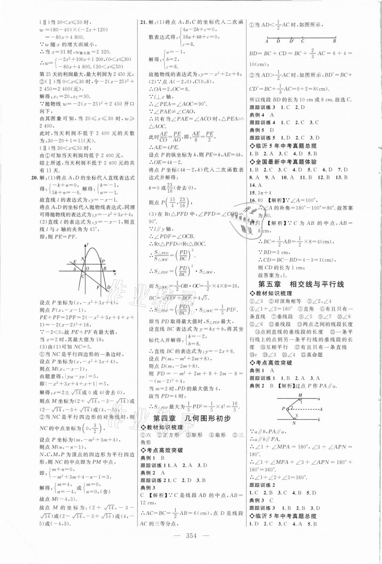 2021年全程導航初中總復習數(shù)學臨沂專版 參考答案第21頁