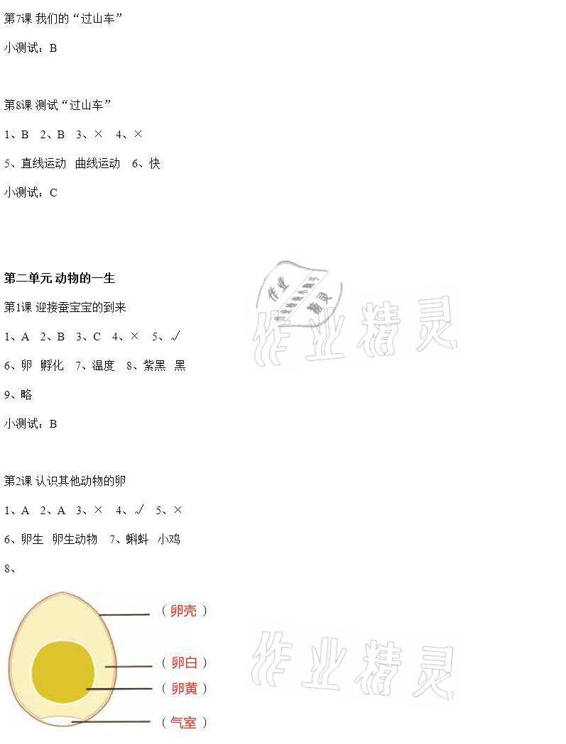 2021年科學(xué)素養(yǎng)提升三年級下冊教科版&nbsp;參考答案第3頁