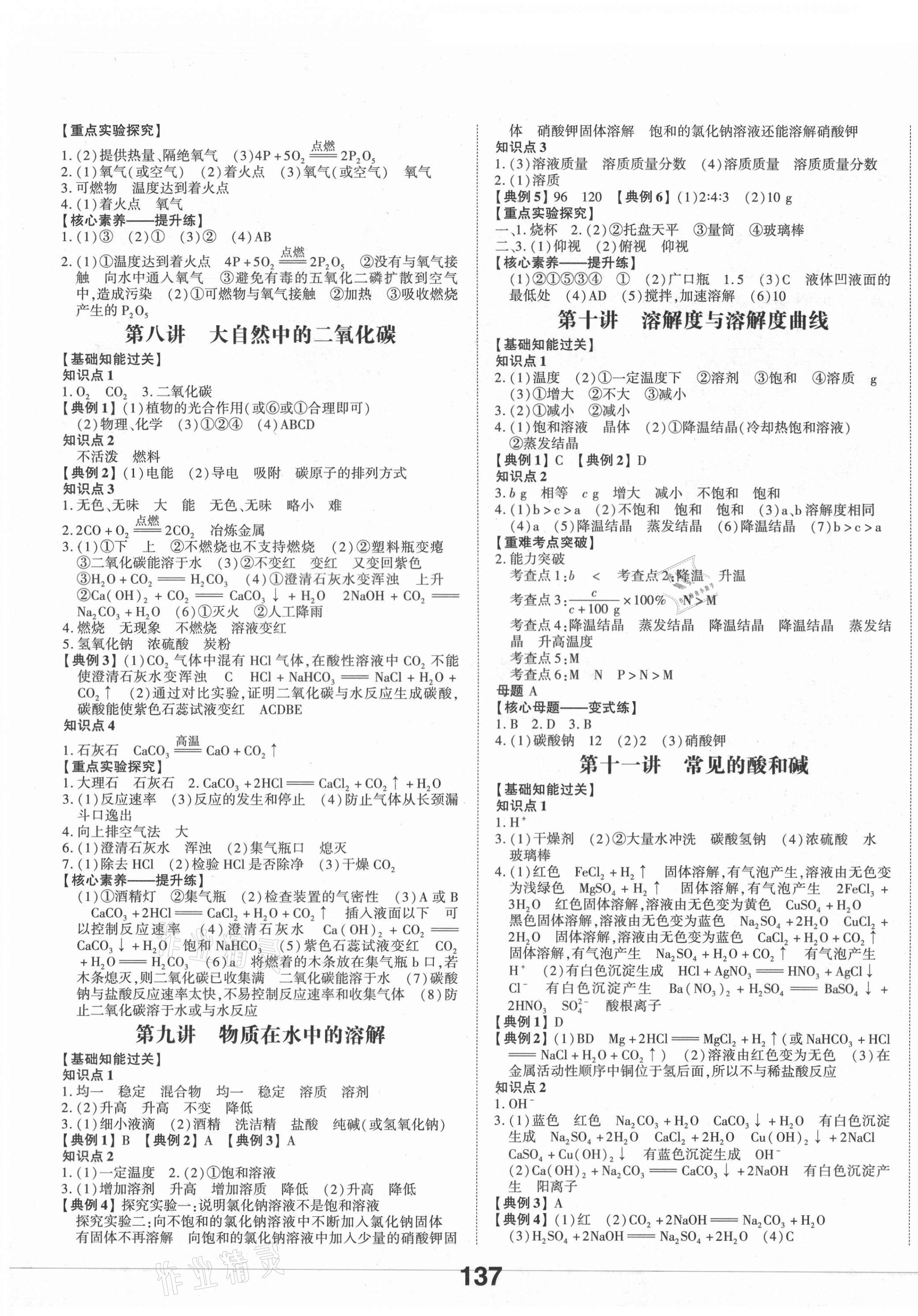 2021年中考备战化学济宁专版 参考答案第3页