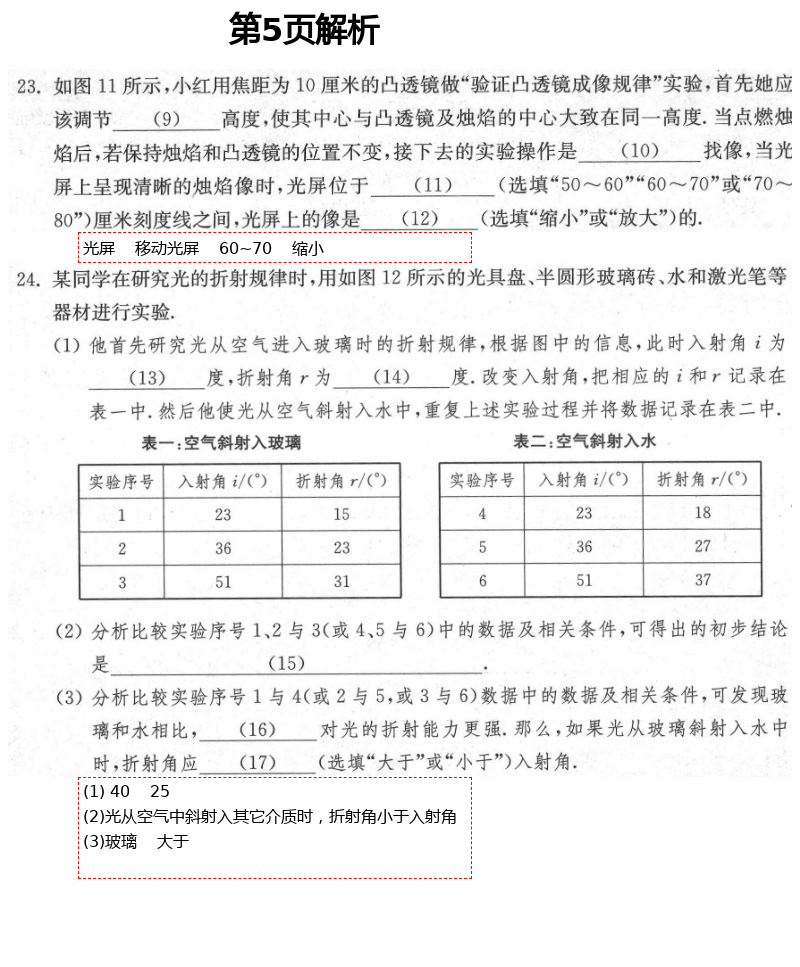 2021年中學(xué)生世界中考物理 參考答案第5頁(yè)