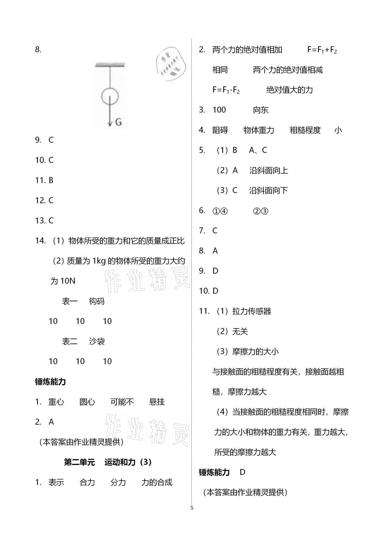 2021年中學(xué)生世界中考物理 參考答案第5頁