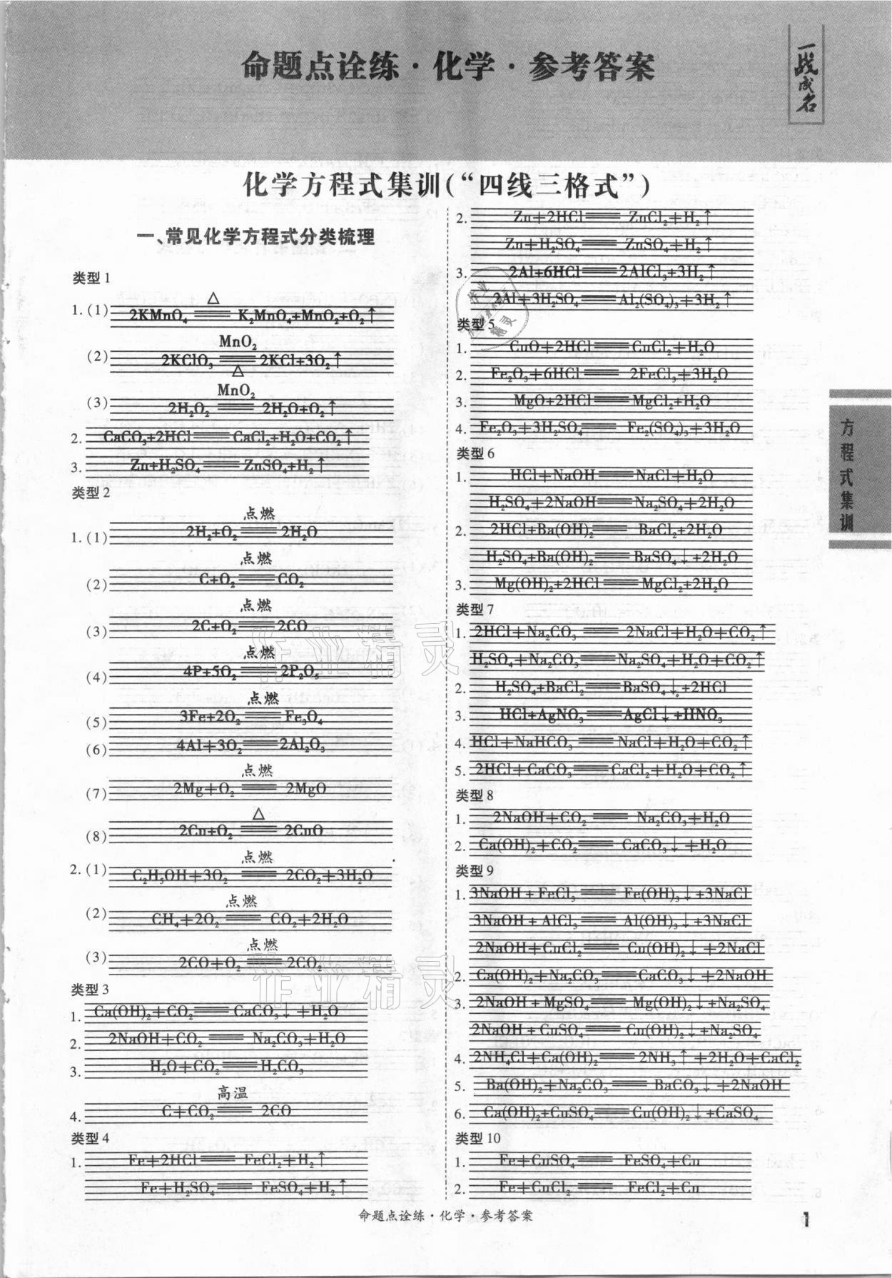 2021年一戰(zhàn)成名命題點(diǎn)詮練化學(xué) 第1頁