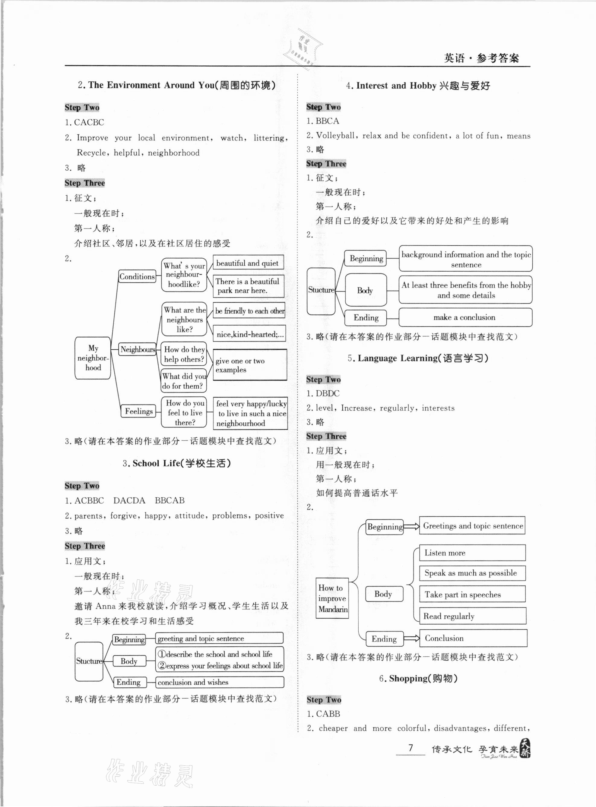 2021年新课标中考宝典英语外研版 参考答案第7页