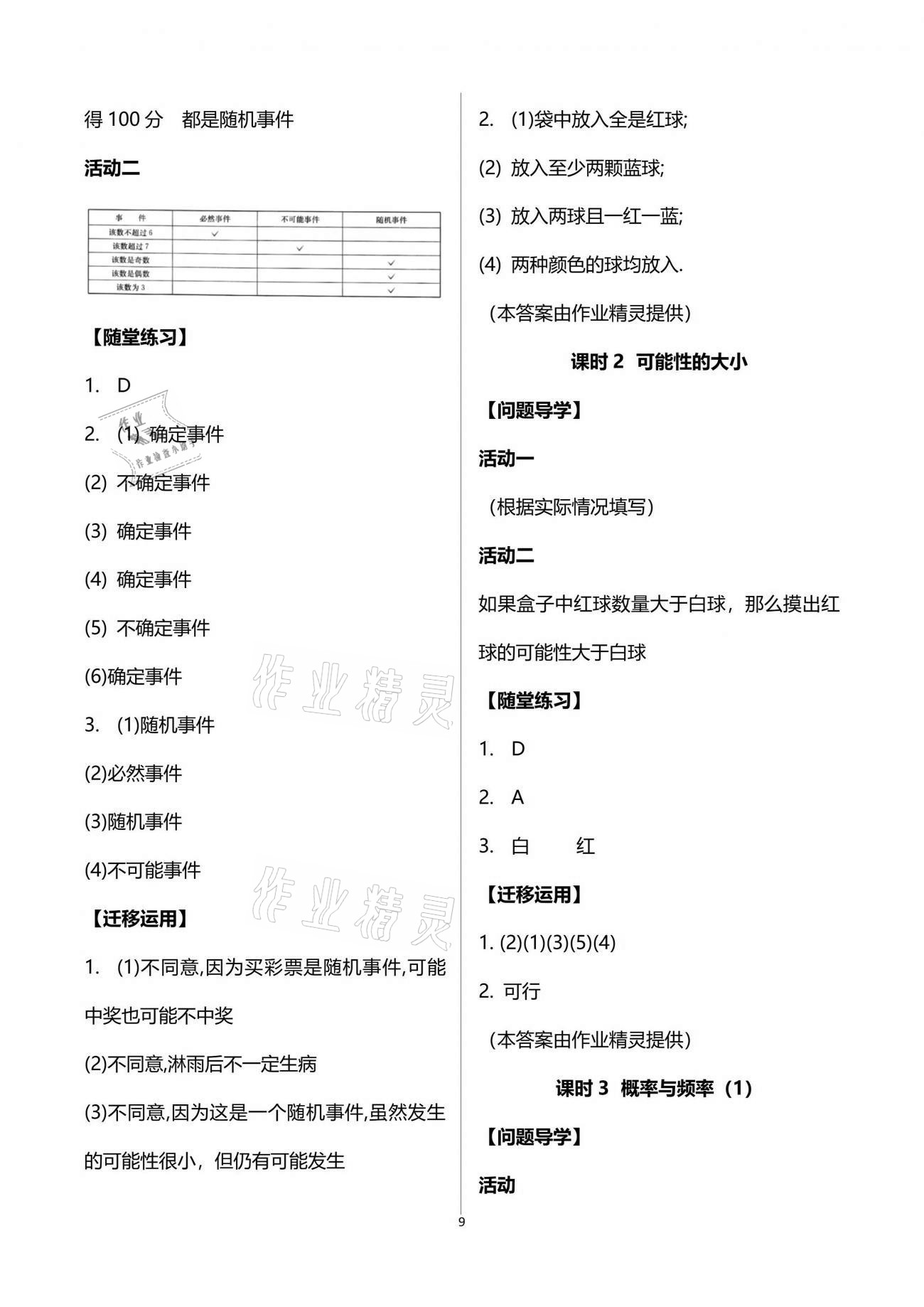 2021年伴你学八年级数学下册苏科版 参考答案第9页