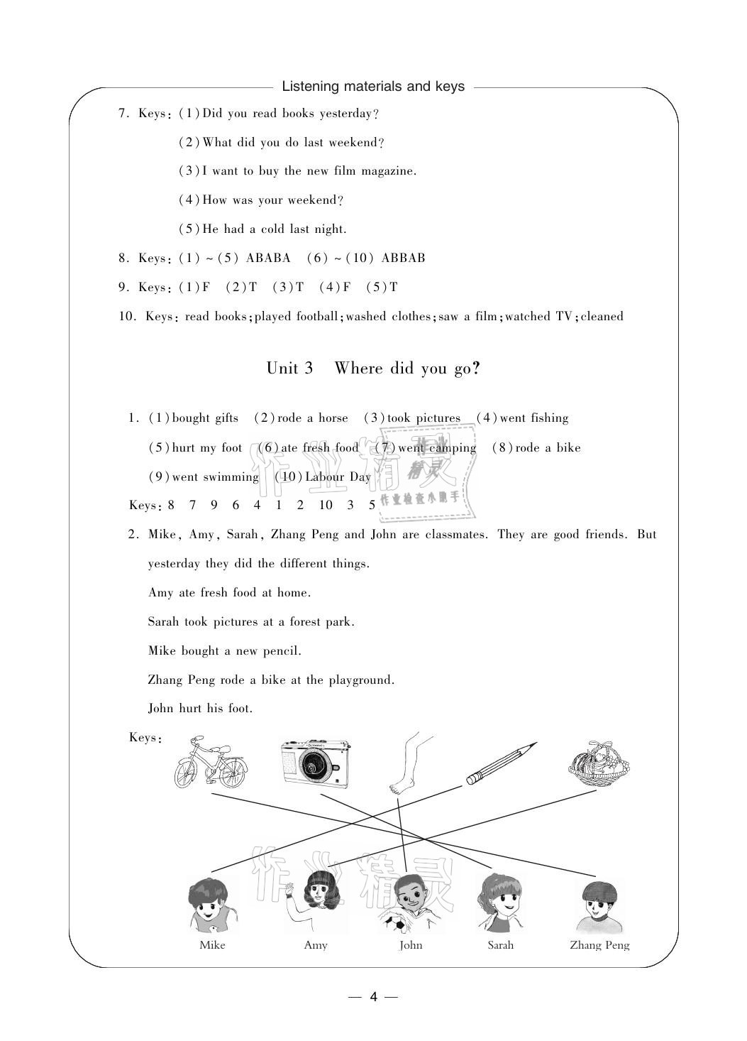 2021年新課標(biāo)學(xué)習(xí)方法指導(dǎo)叢書(shū)六年級(jí)英語(yǔ)下冊(cè)人教版 參考答案第4頁(yè)