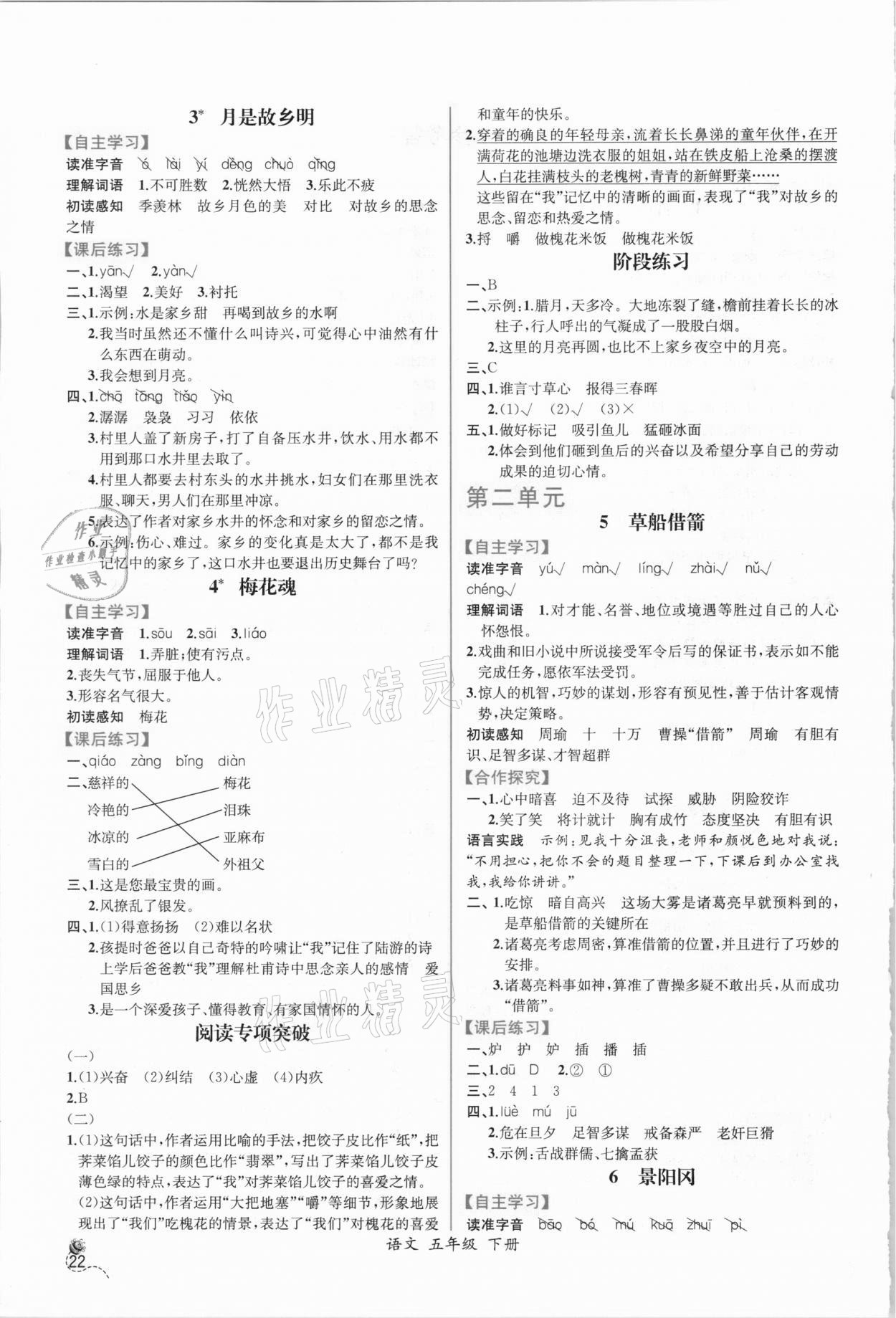 2021年同步導(dǎo)學(xué)案課時(shí)練五年級(jí)語(yǔ)文下冊(cè)人教版 第2頁(yè)