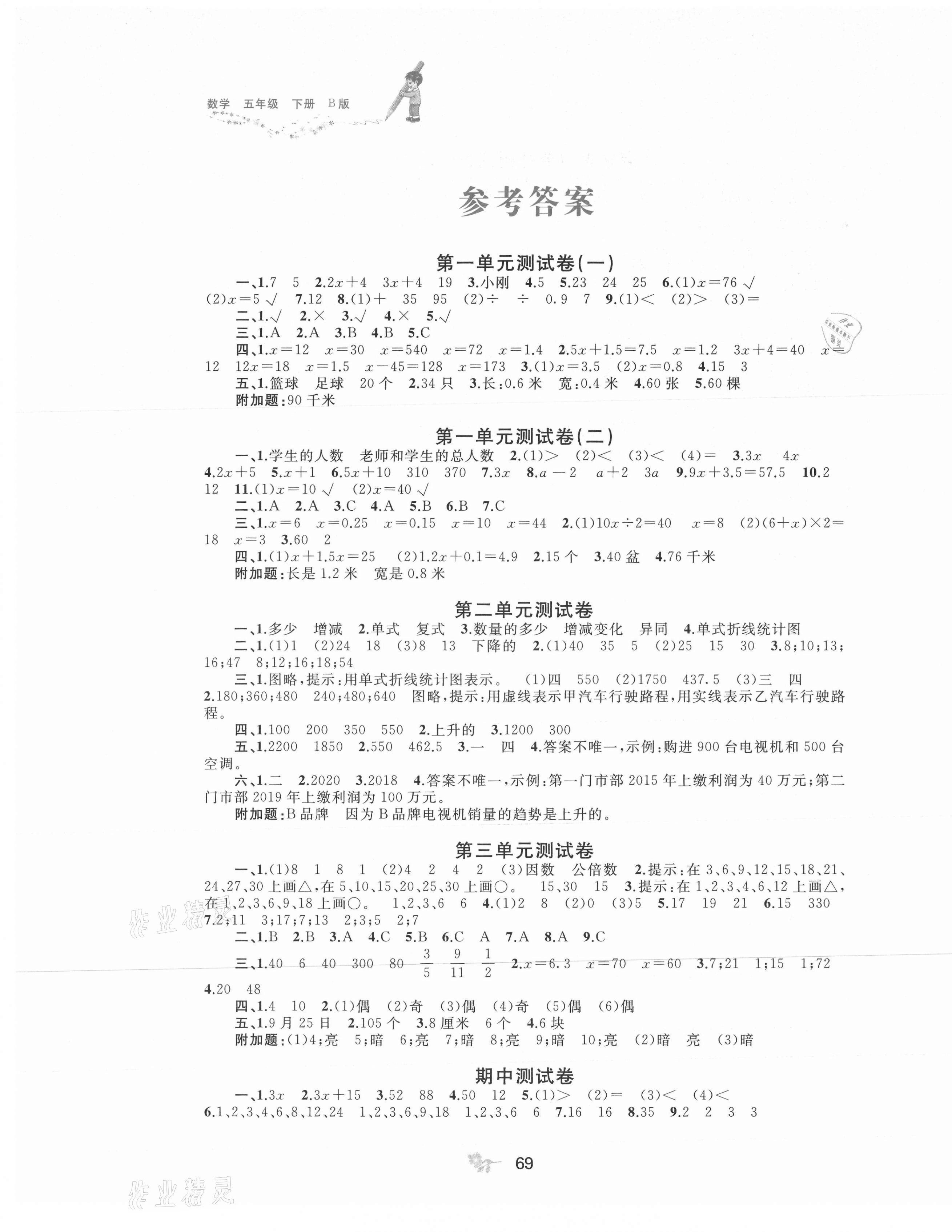 2021年新課程學(xué)習(xí)與測(cè)評(píng)單元雙測(cè)五年級(jí)數(shù)學(xué)下冊(cè)蘇教版B版 第1頁(yè)