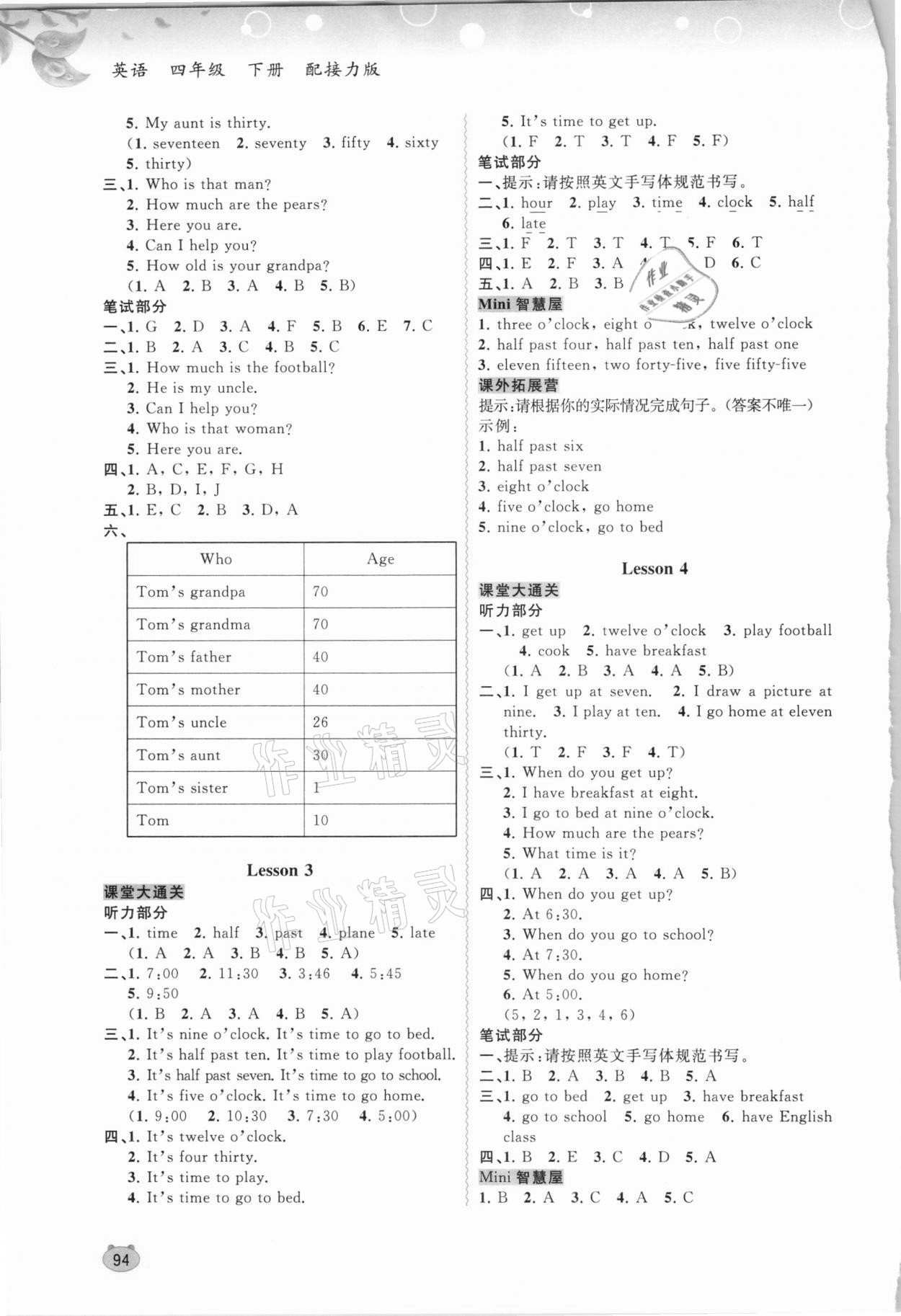 2021年新課程學(xué)習(xí)與測評同步學(xué)習(xí)四年級英語下冊接力版 第2頁