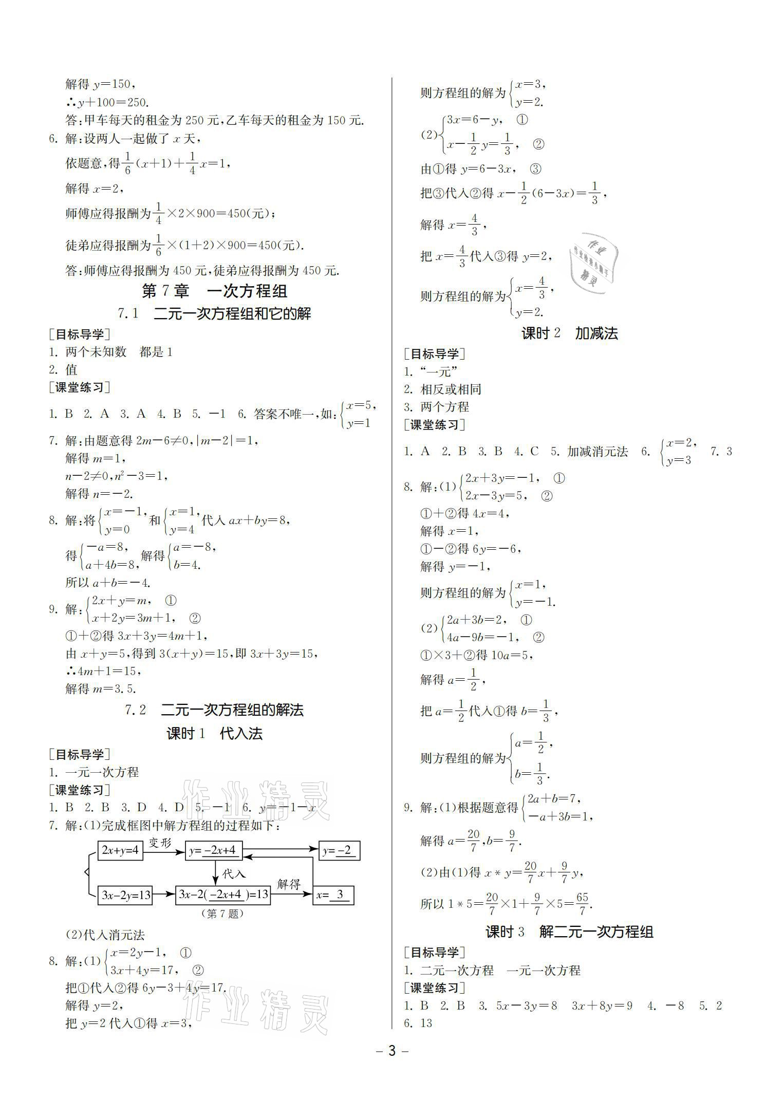 2021年提優(yōu)名卷七年級(jí)數(shù)學(xué)下冊(cè)華師大版福建專版 參考答案第3頁(yè)