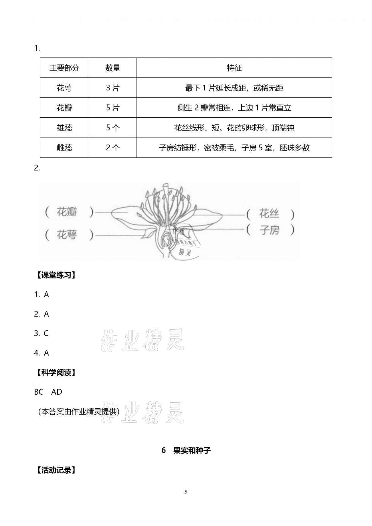 2021年科學(xué)作業(yè)本四年級(jí)下冊(cè)教科版浙江教育出版社 第5頁(yè)