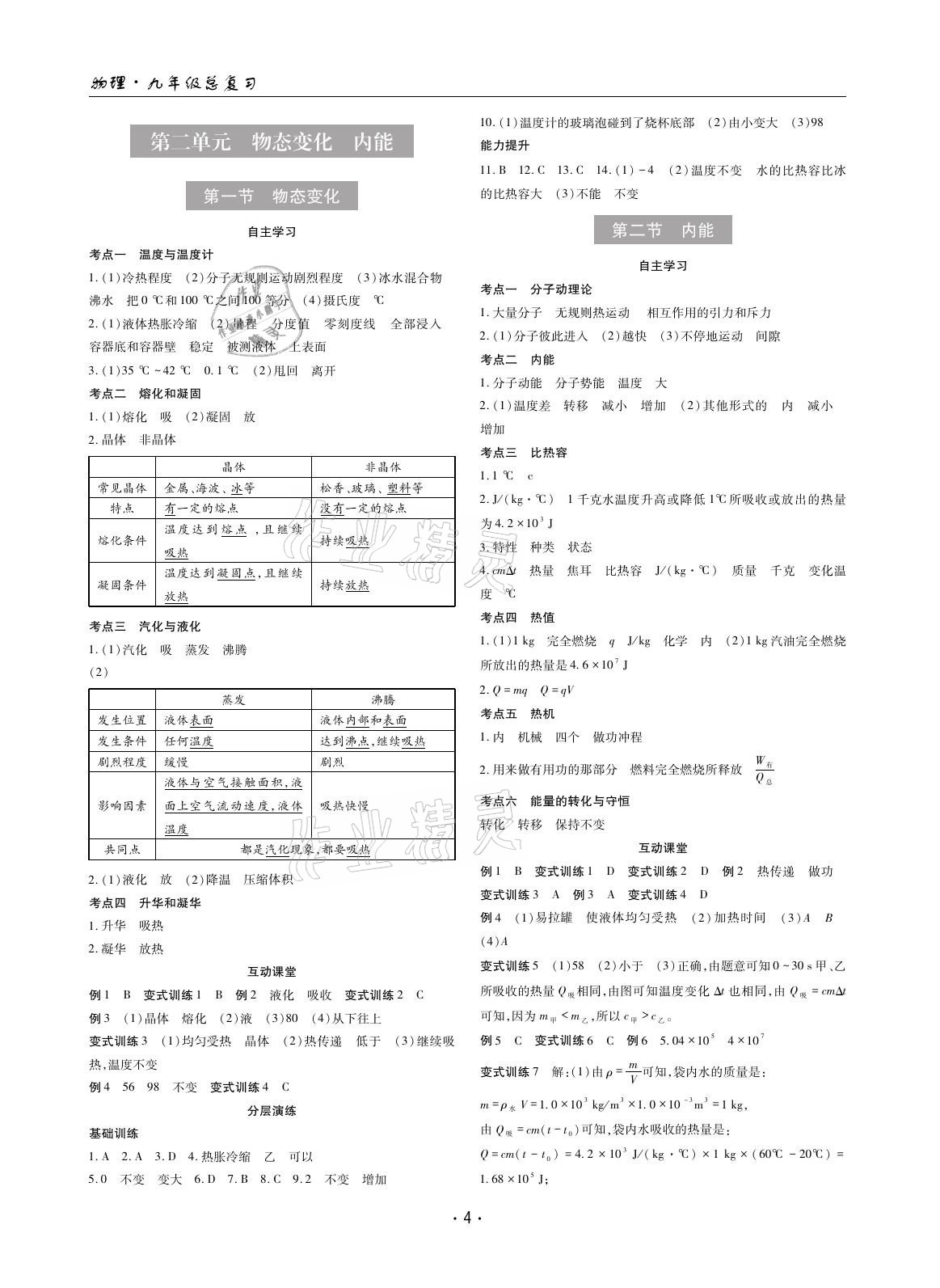 2021年理科愛(ài)好者中考總復(fù)習(xí)物理人教版第33期 參考答案第3頁(yè)