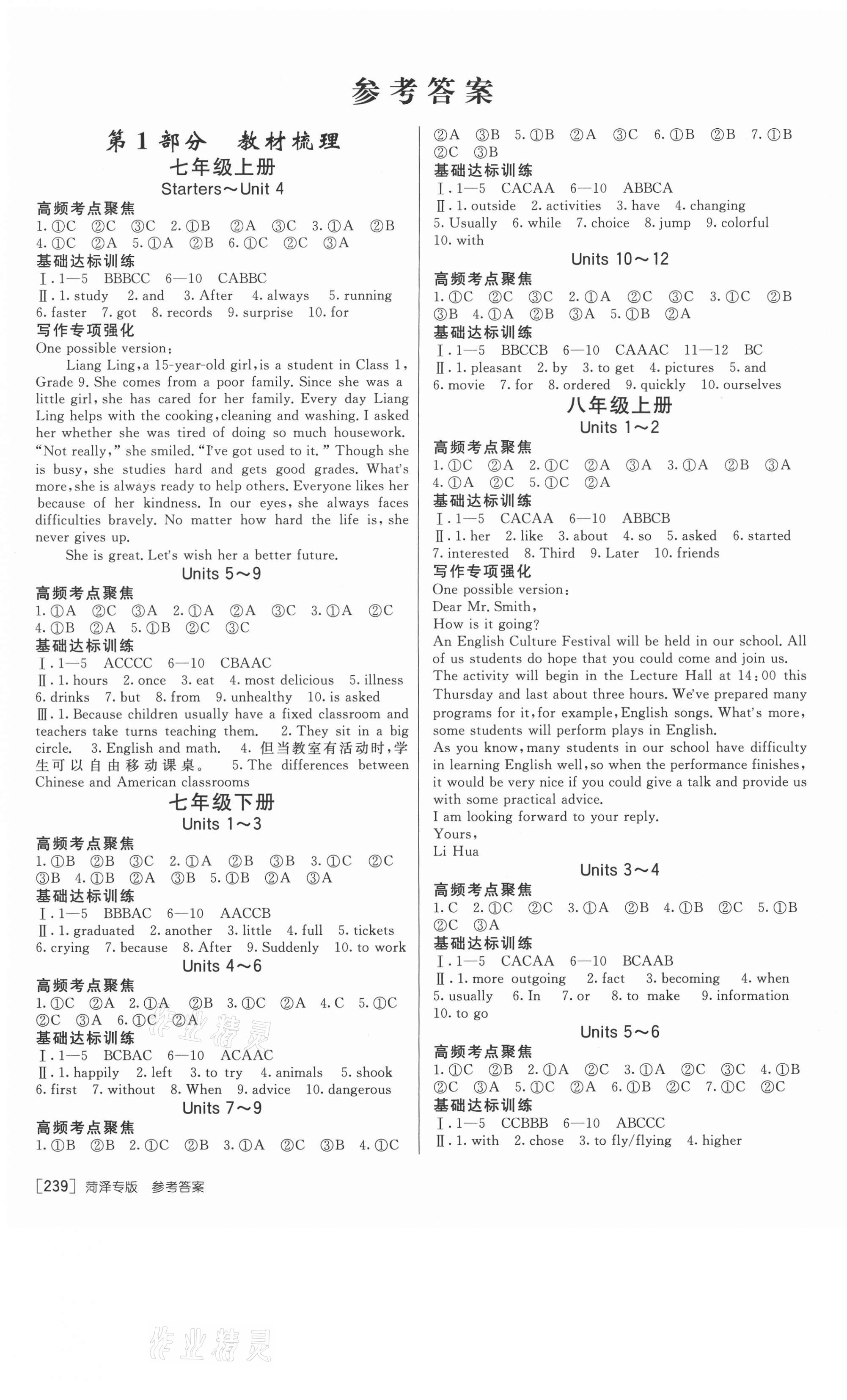 2021年升学锦囊英语菏泽专版 第1页