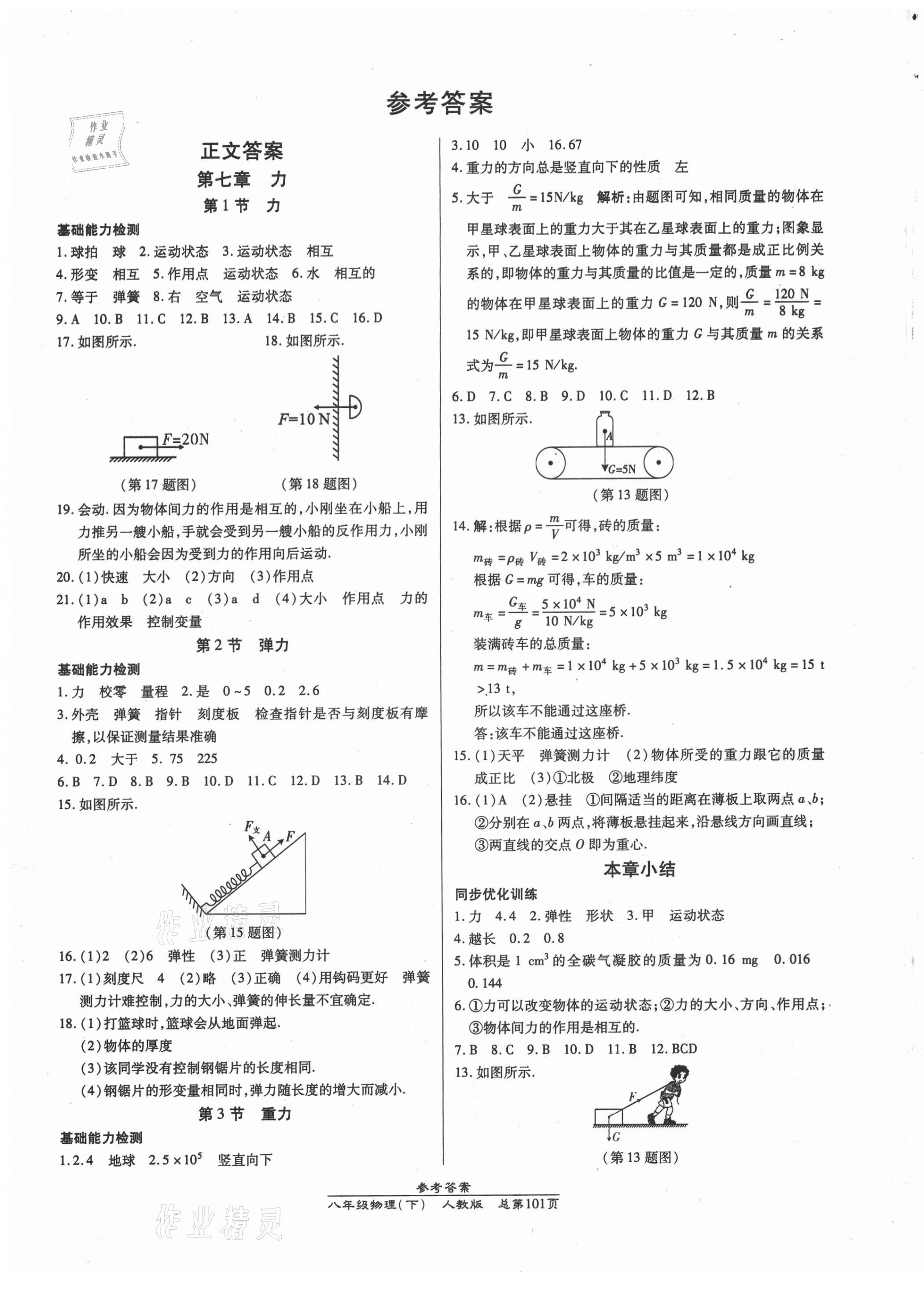 2021年匯文圖書卓越課堂八年級物理下冊人教版 第1頁