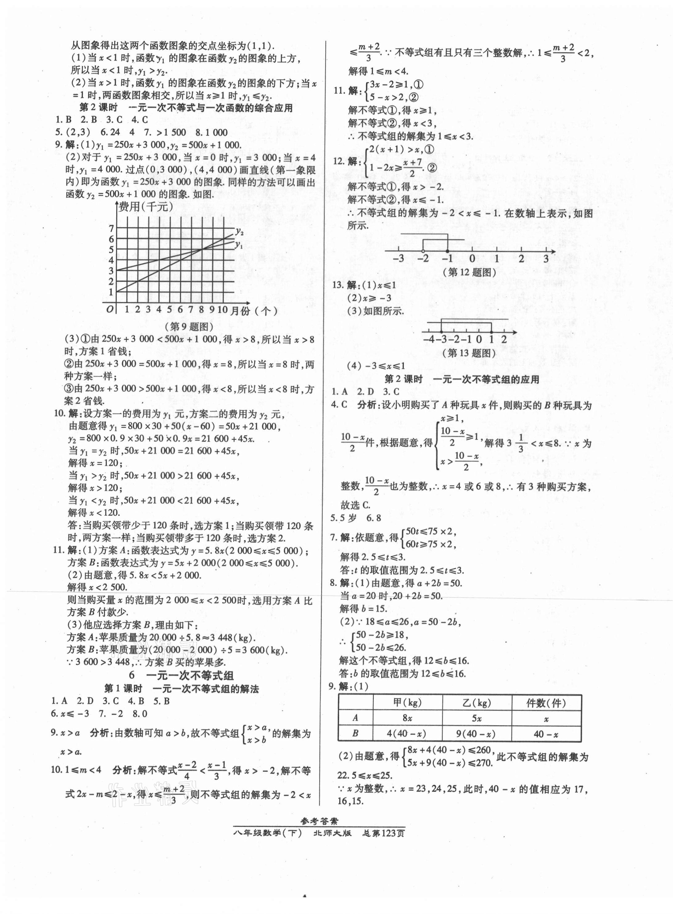 2021年匯文圖書卓越課堂八年級數(shù)學下冊北師大版 參考答案第7頁