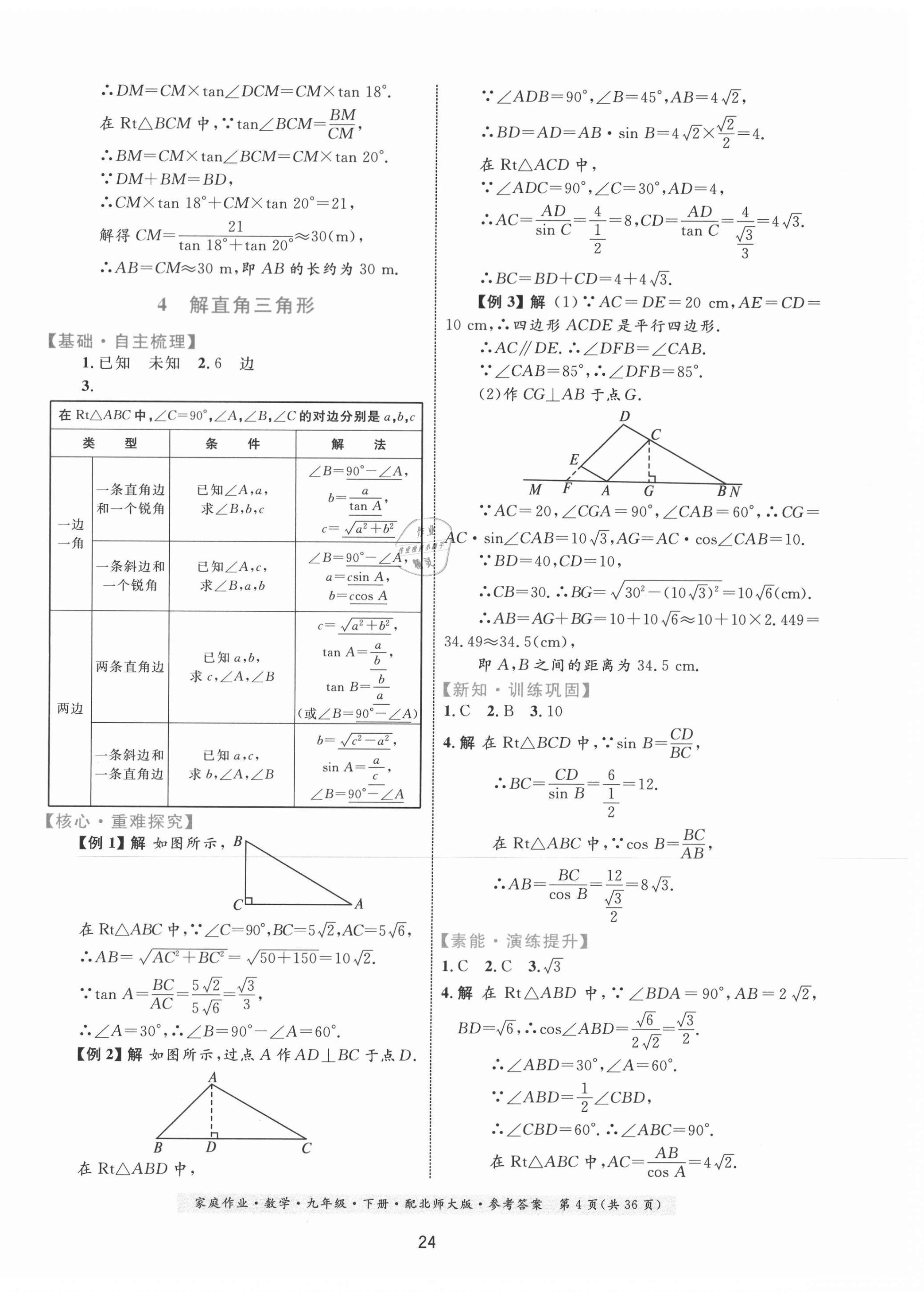 2021年家庭作業(yè)九年級數(shù)學(xué)下冊北師大版 第4頁