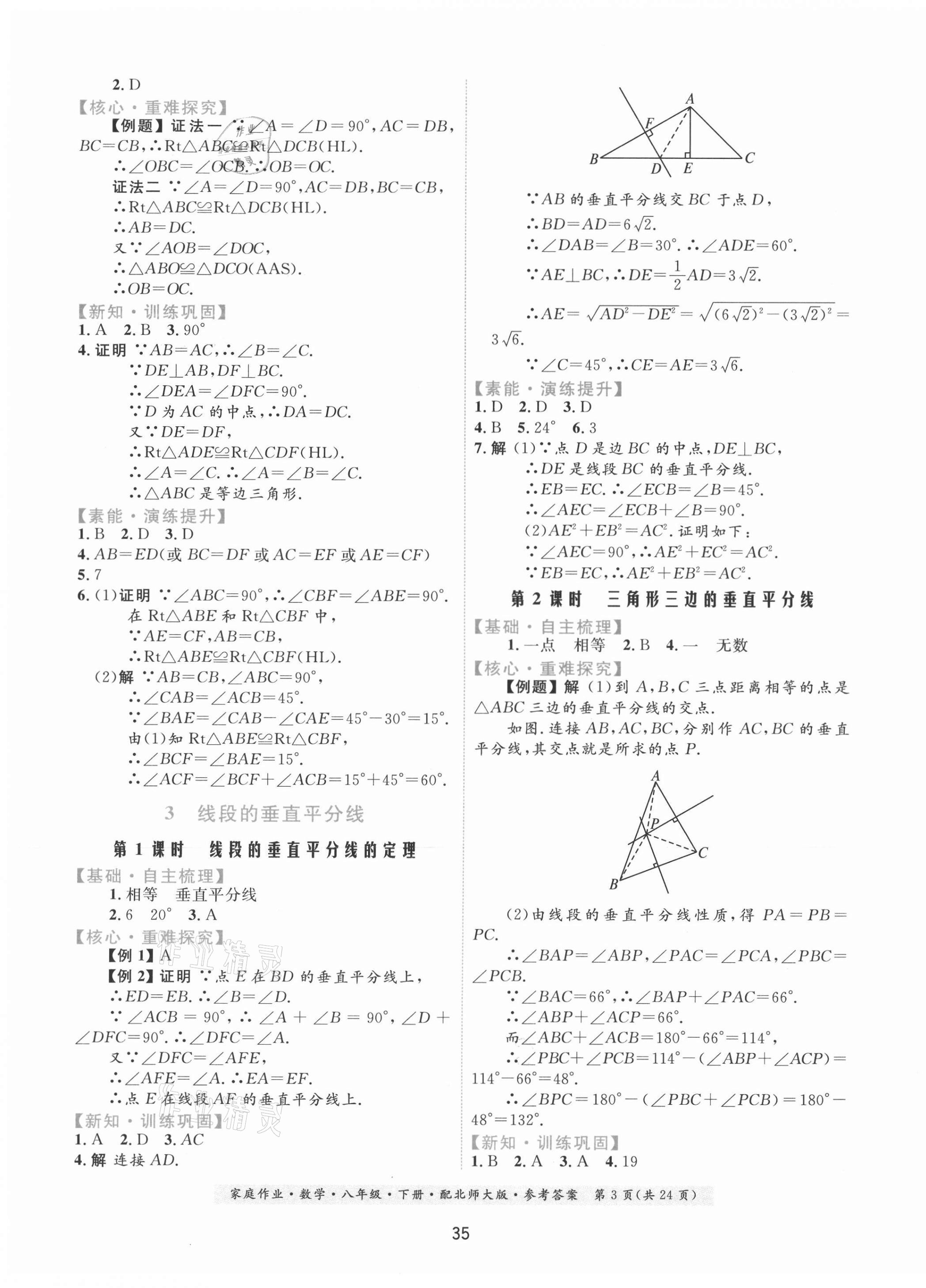 2021年家庭作业八年级数学下册北师大版 第3页