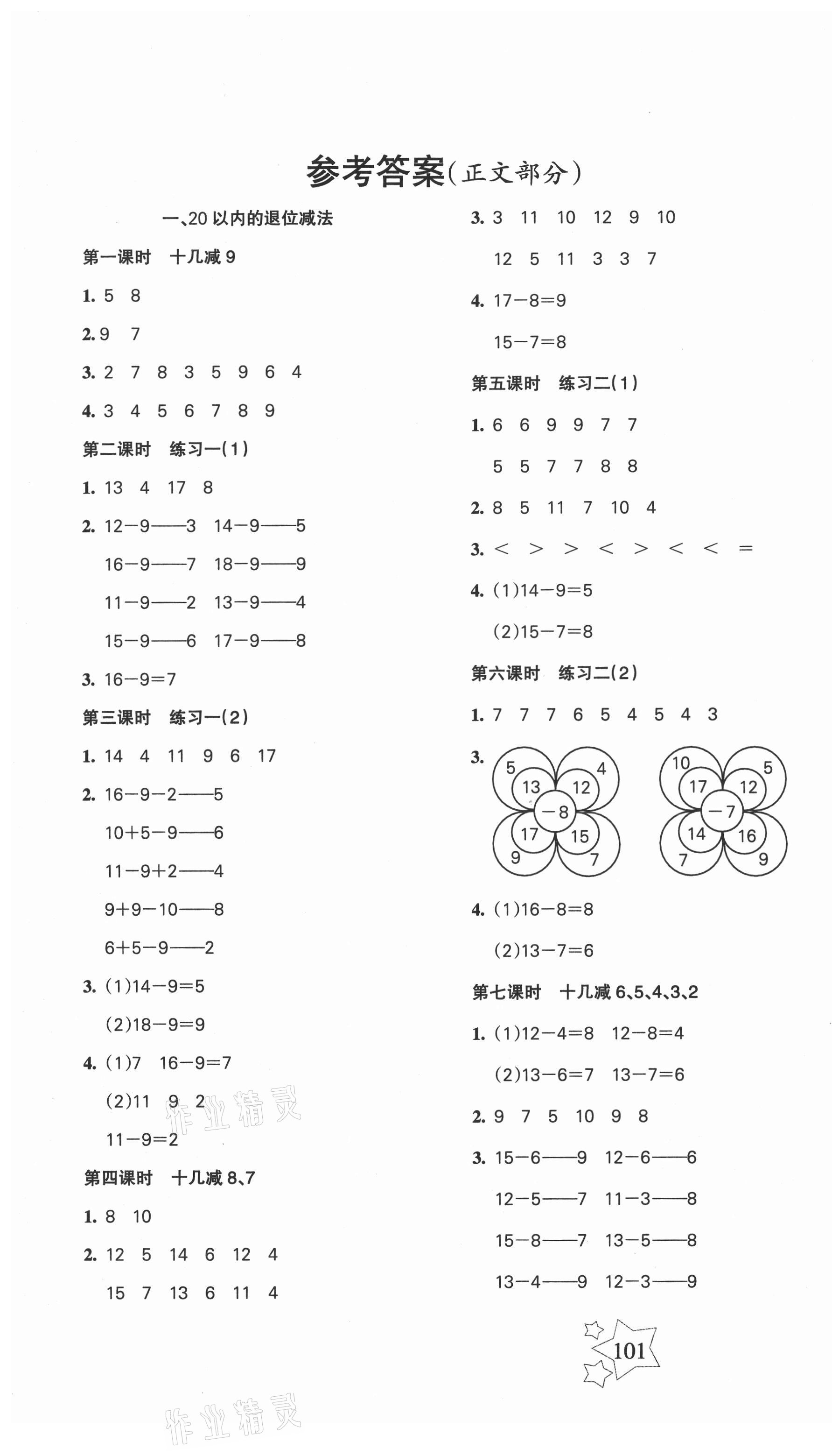 2021年整合集訓天天練一年級數學下冊蘇教版 第1頁