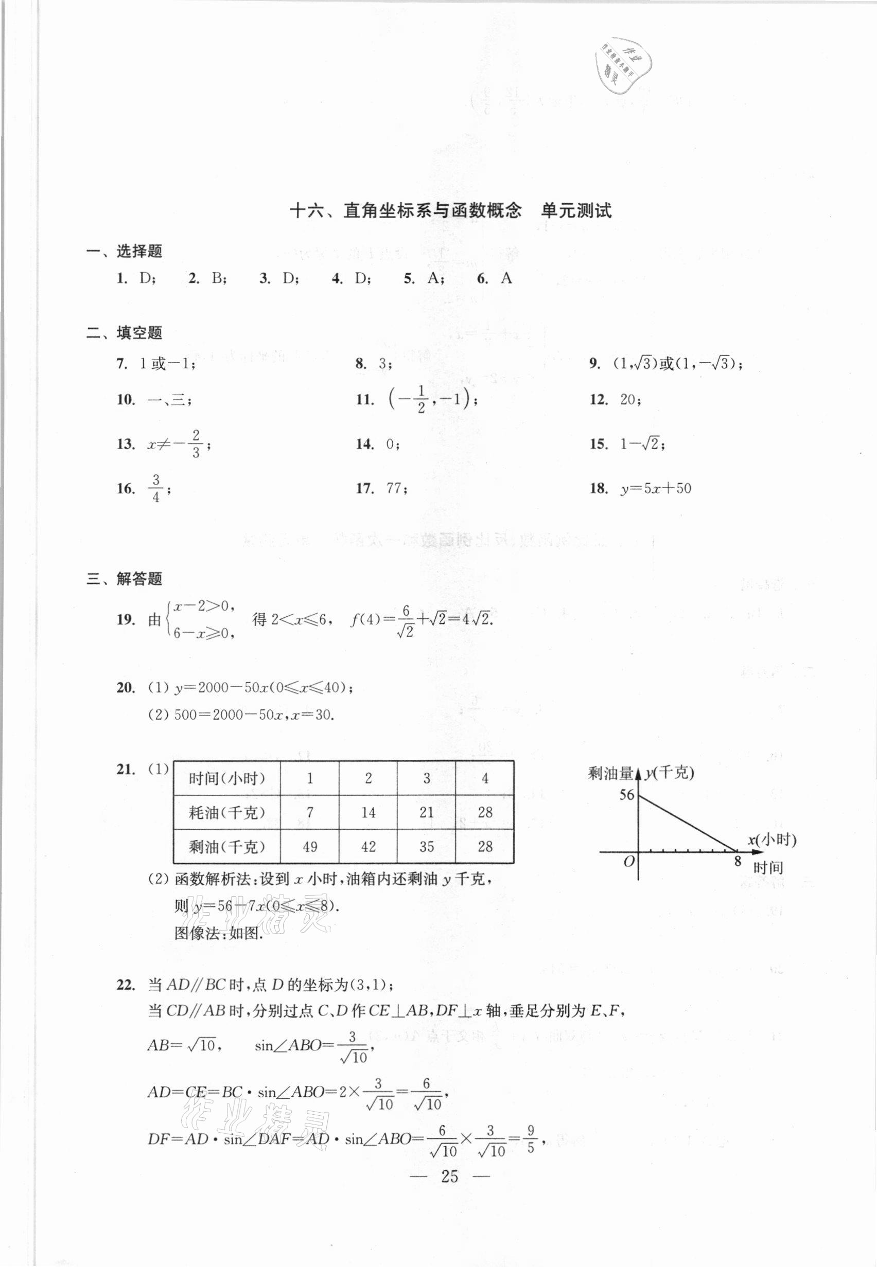 2021年初中數(shù)學(xué)測(cè)試與評(píng)估 參考答案第25頁(yè)