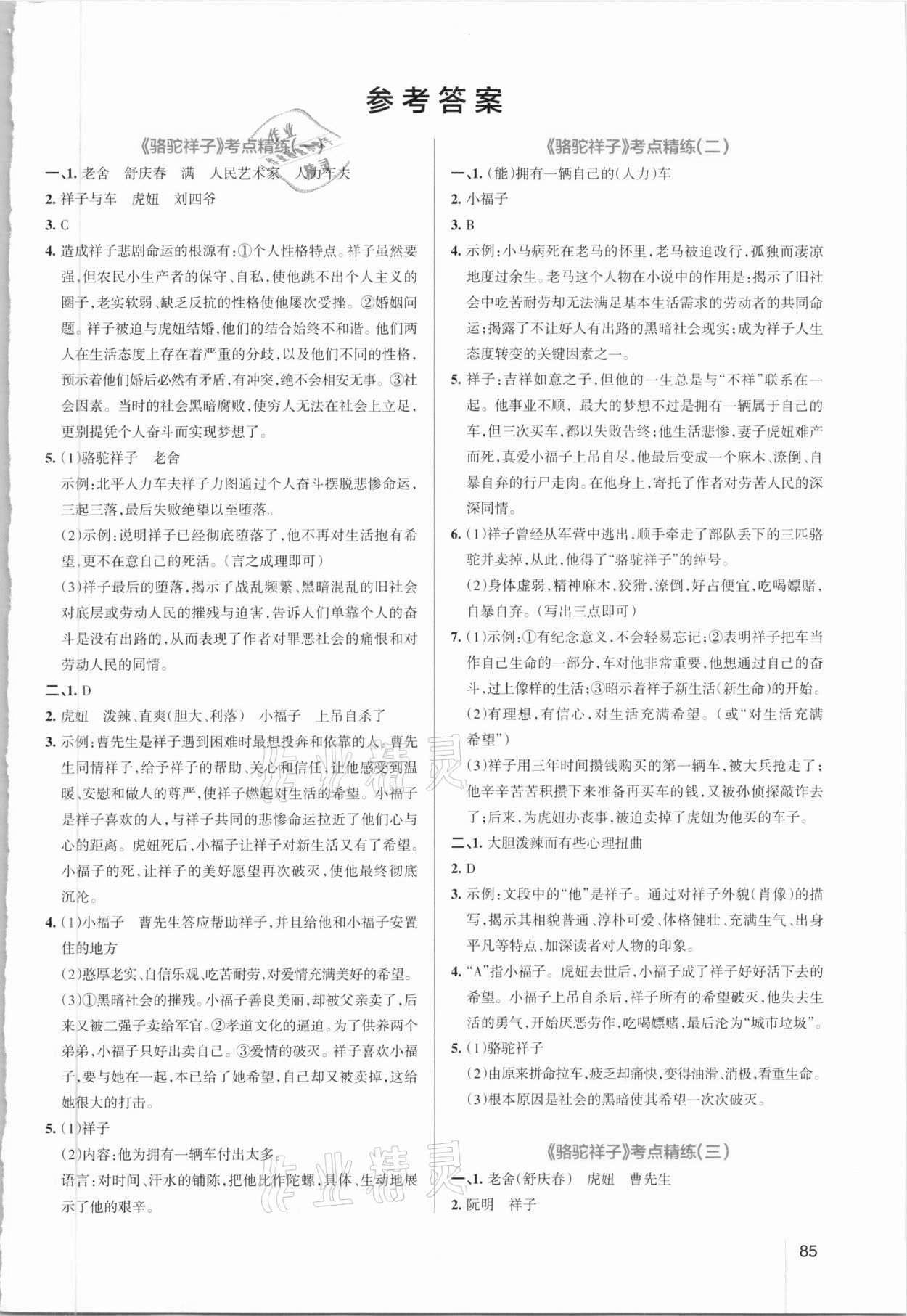 2021年學(xué)霸名著導(dǎo)讀考點(diǎn)精練七年級(jí)下冊(cè) 第1頁(yè)