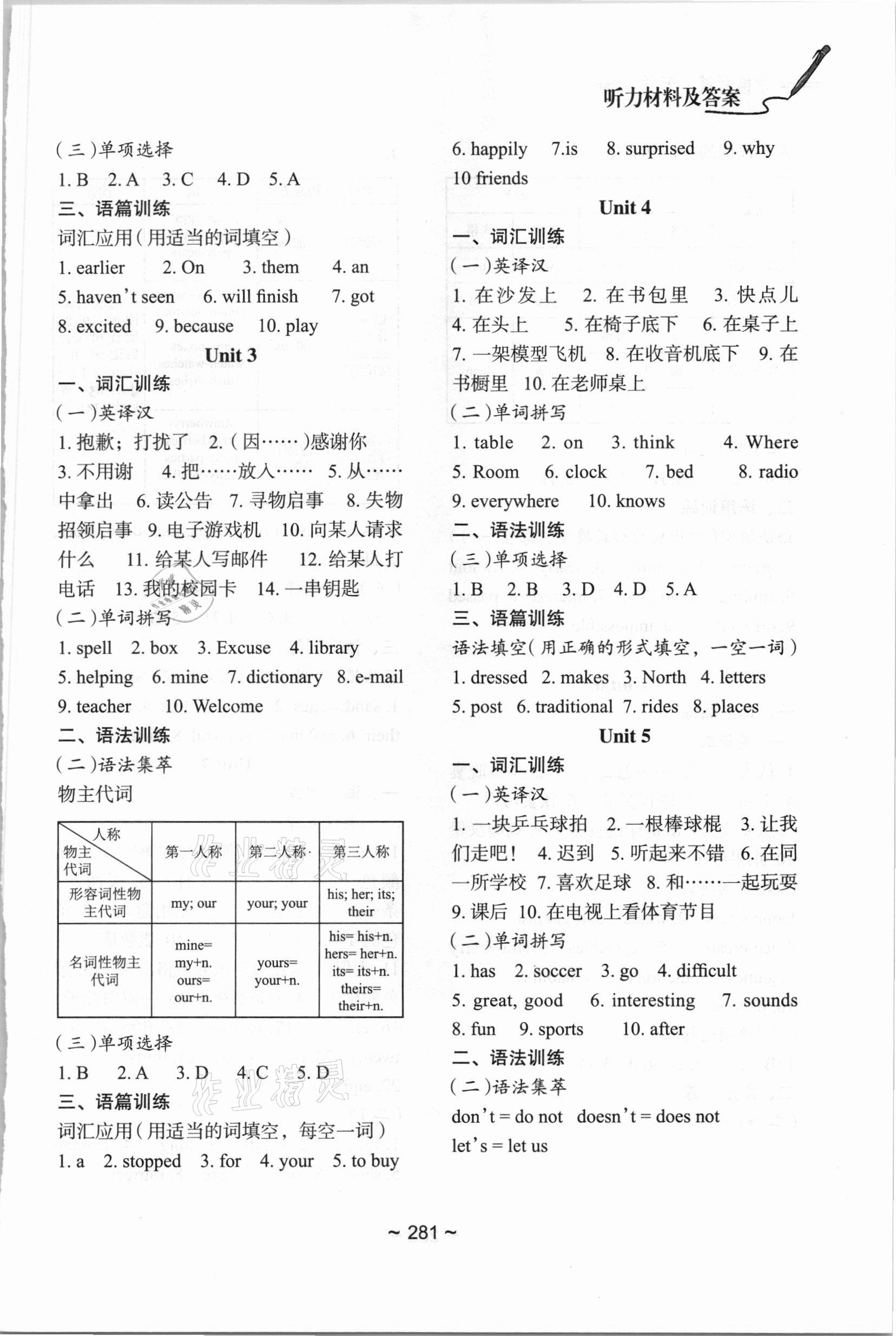 2021年初中總復(fù)習(xí)教學(xué)指導(dǎo)英語 參考答案第2頁