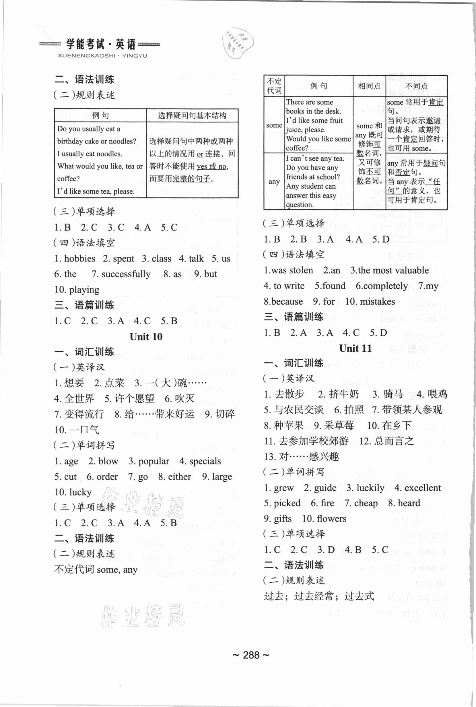 2021年初中總復(fù)習(xí)教學(xué)指導(dǎo)英語(yǔ) 參考答案第9頁(yè)