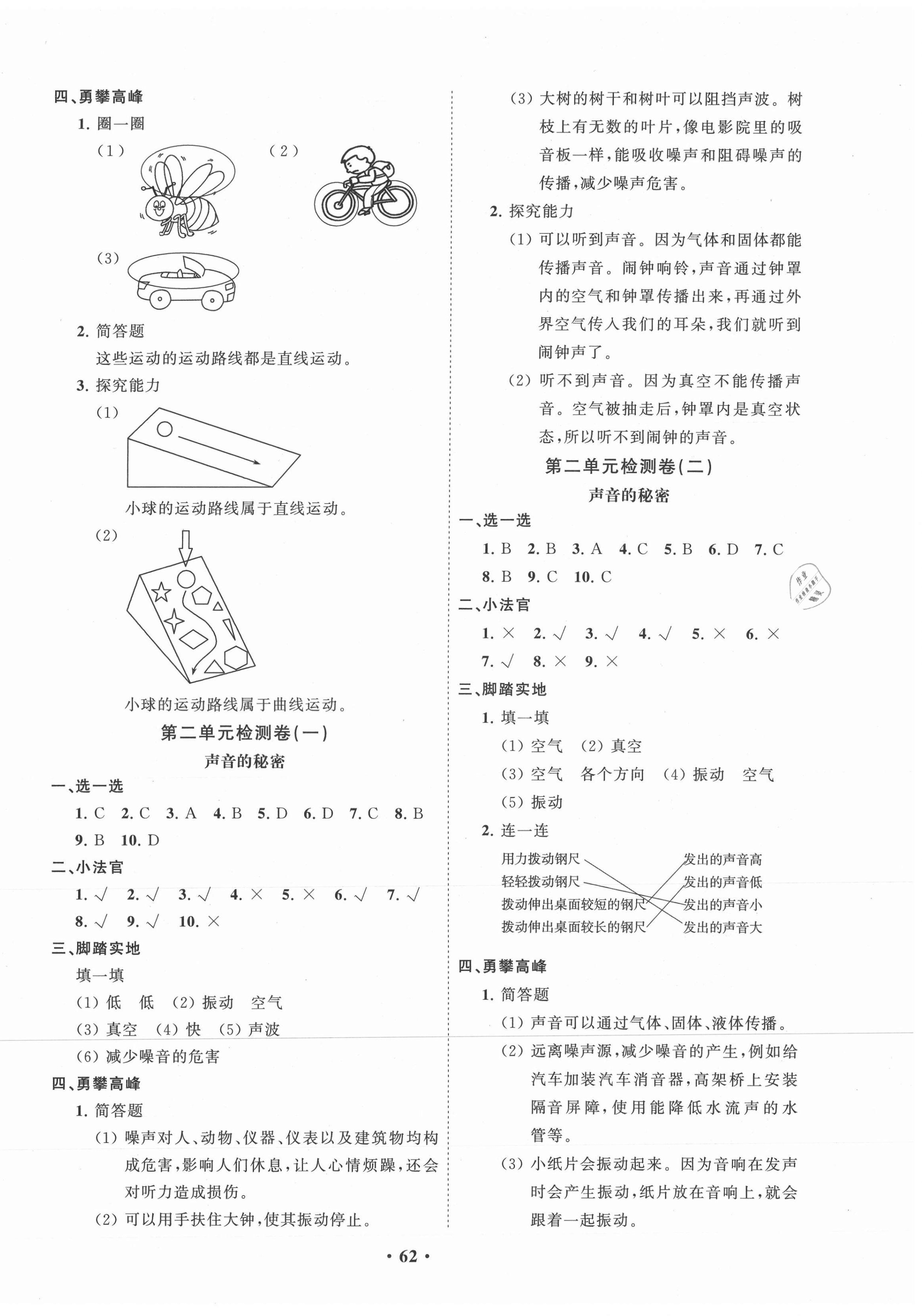 2021年小學(xué)同步練習(xí)冊分層卷四年級科學(xué)下冊青島版 第2頁