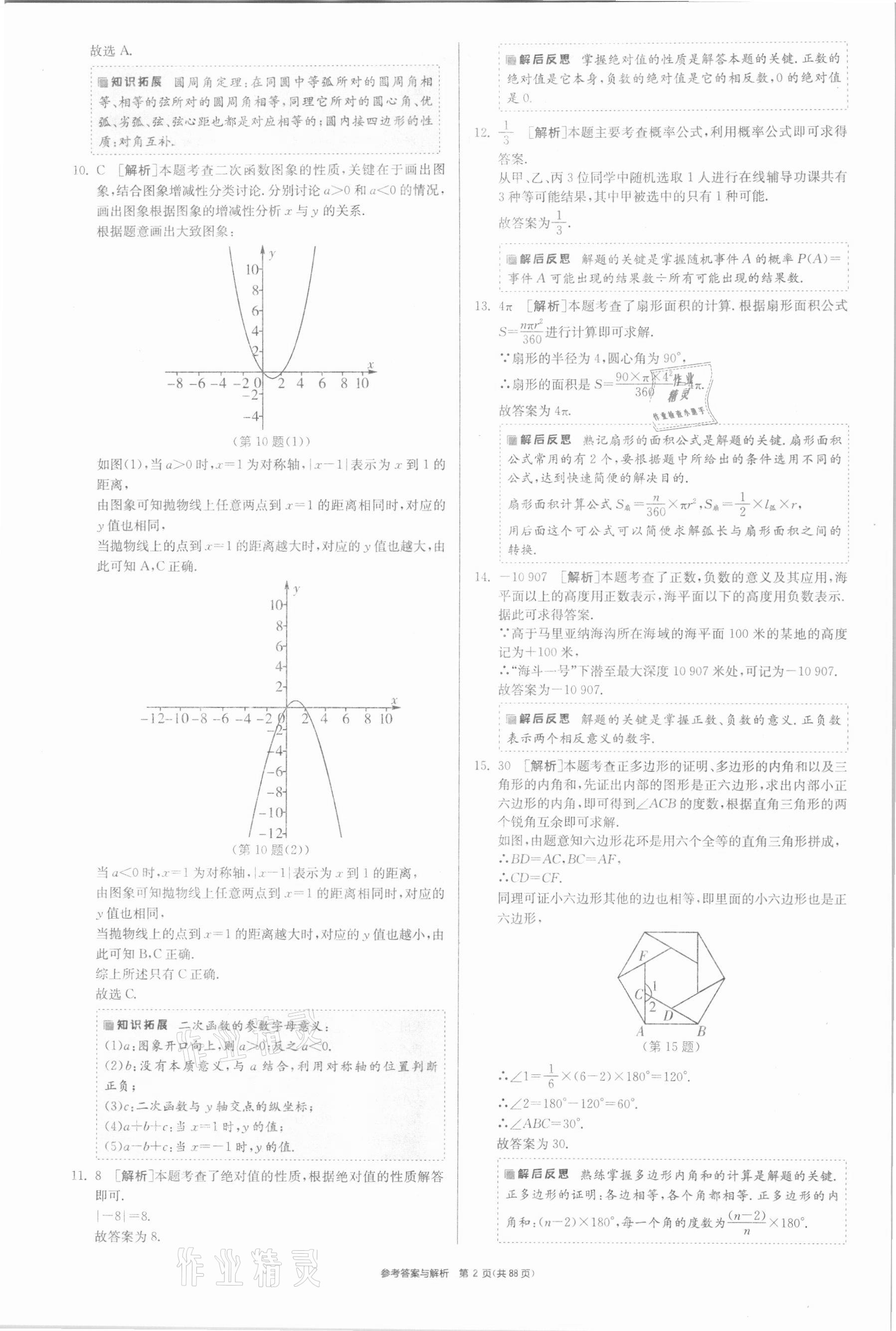 2021年春雨教育考必勝福建省中考試卷精選數(shù)學(xué) 參考答案第2頁(yè)