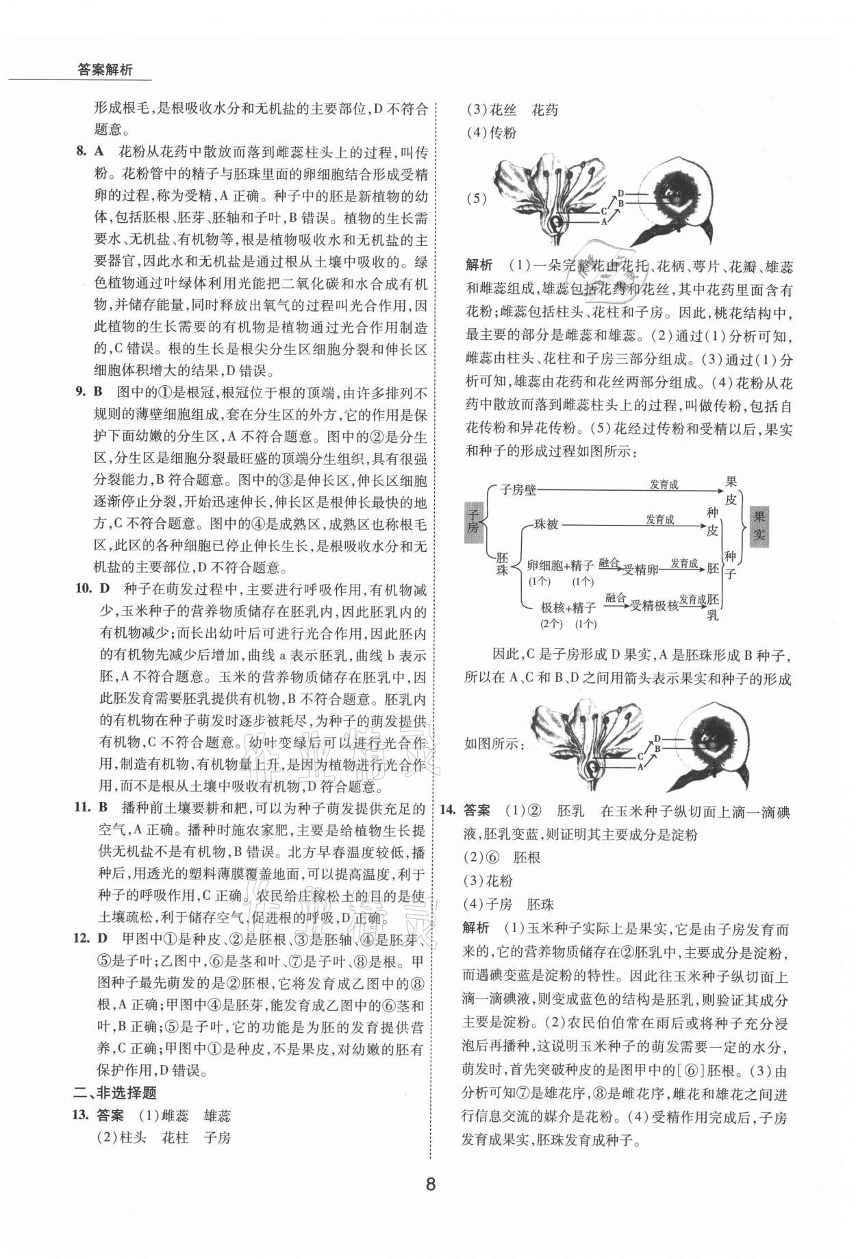 2021年5年中考試卷生物包頭專(zhuān)版 參考答案第8頁(yè)