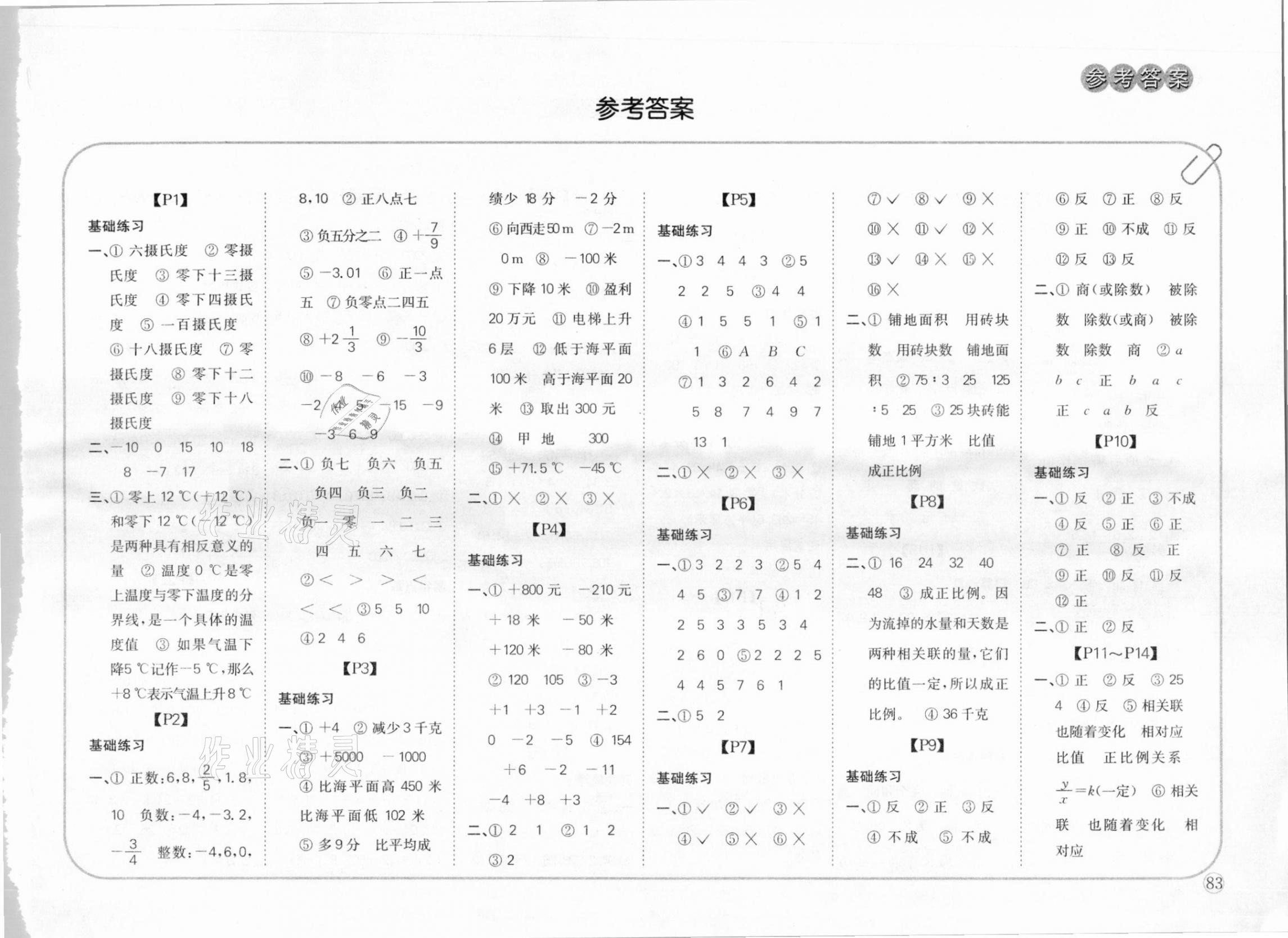 2021年培优口算题卡六年级下册冀教版 第1页